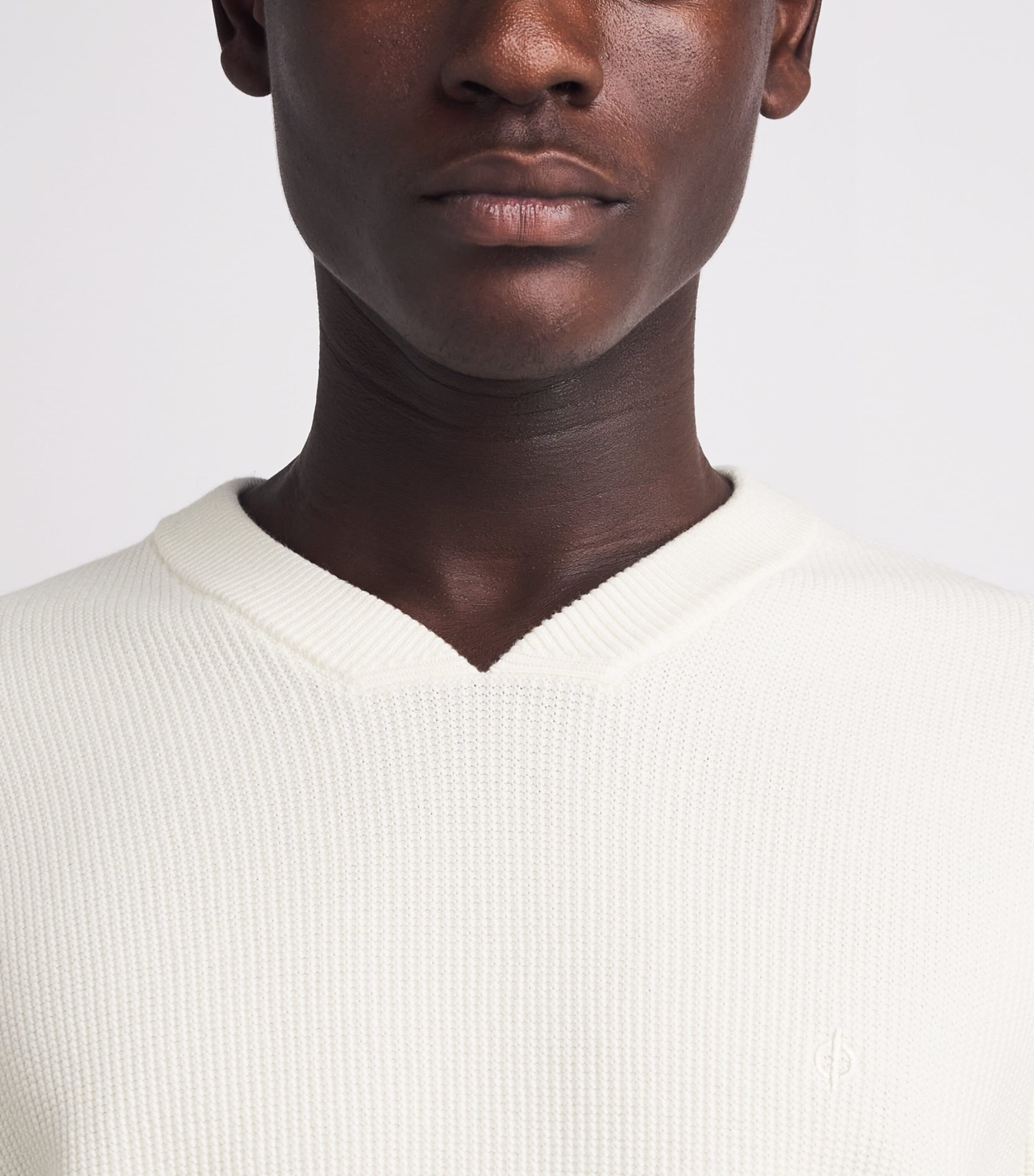 Samsøe Samsøe Mens Saklas V-Neck Sweater Clear Cream Image 3