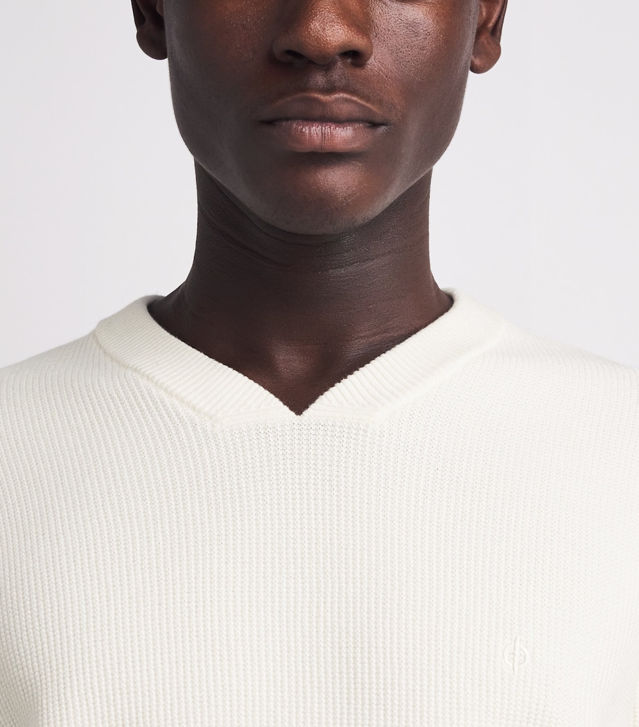 Samsøe Samsøe Mens Saklas V-Neck Sweater Clear Cream Image 3