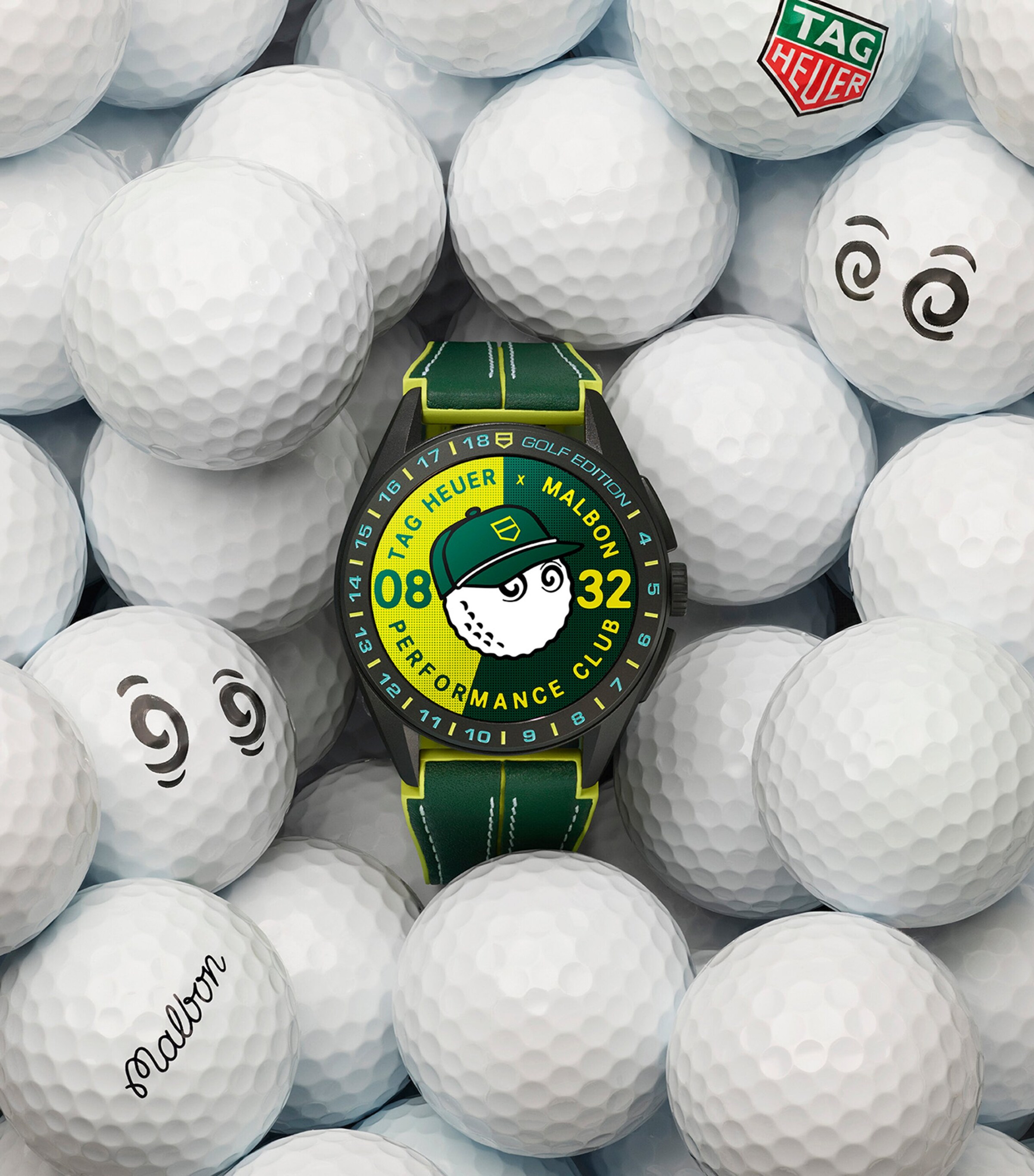 TAG Heuer x Malbon Golf Titanium Connected Calibre E4 Watch 45mm Green Image 6