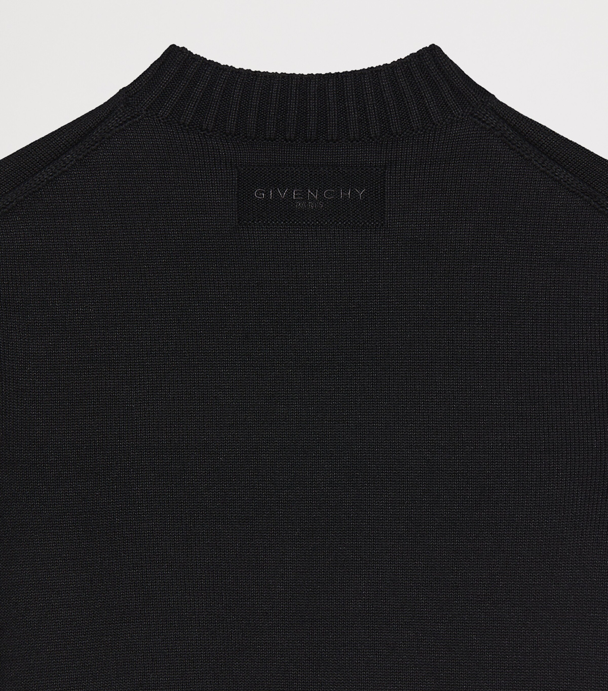 Givenchy Womens Wool-Linen Ruched-Hem Sweater Black Image 4
