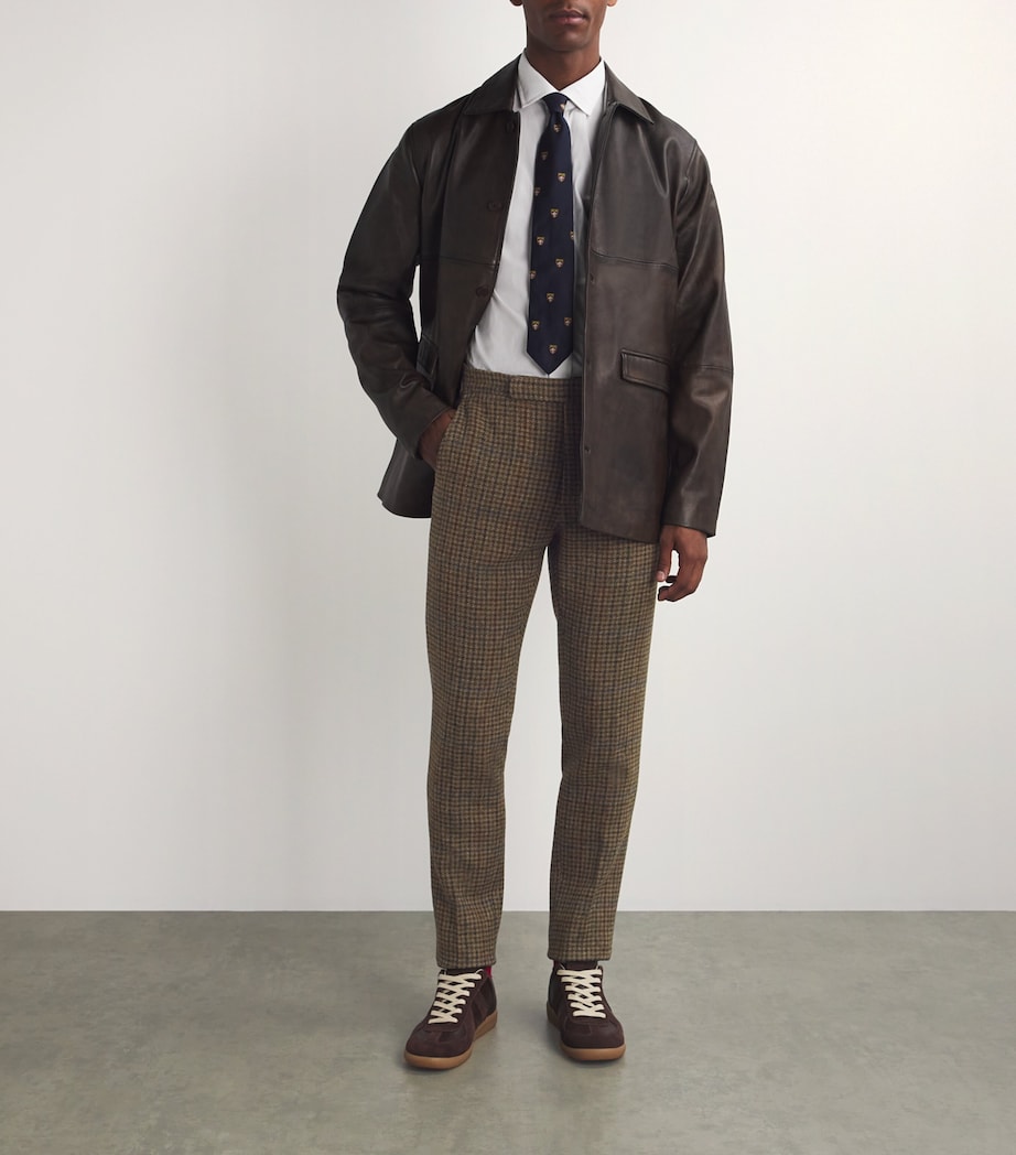 Wool Check Trousers DARK GREEN Image 2