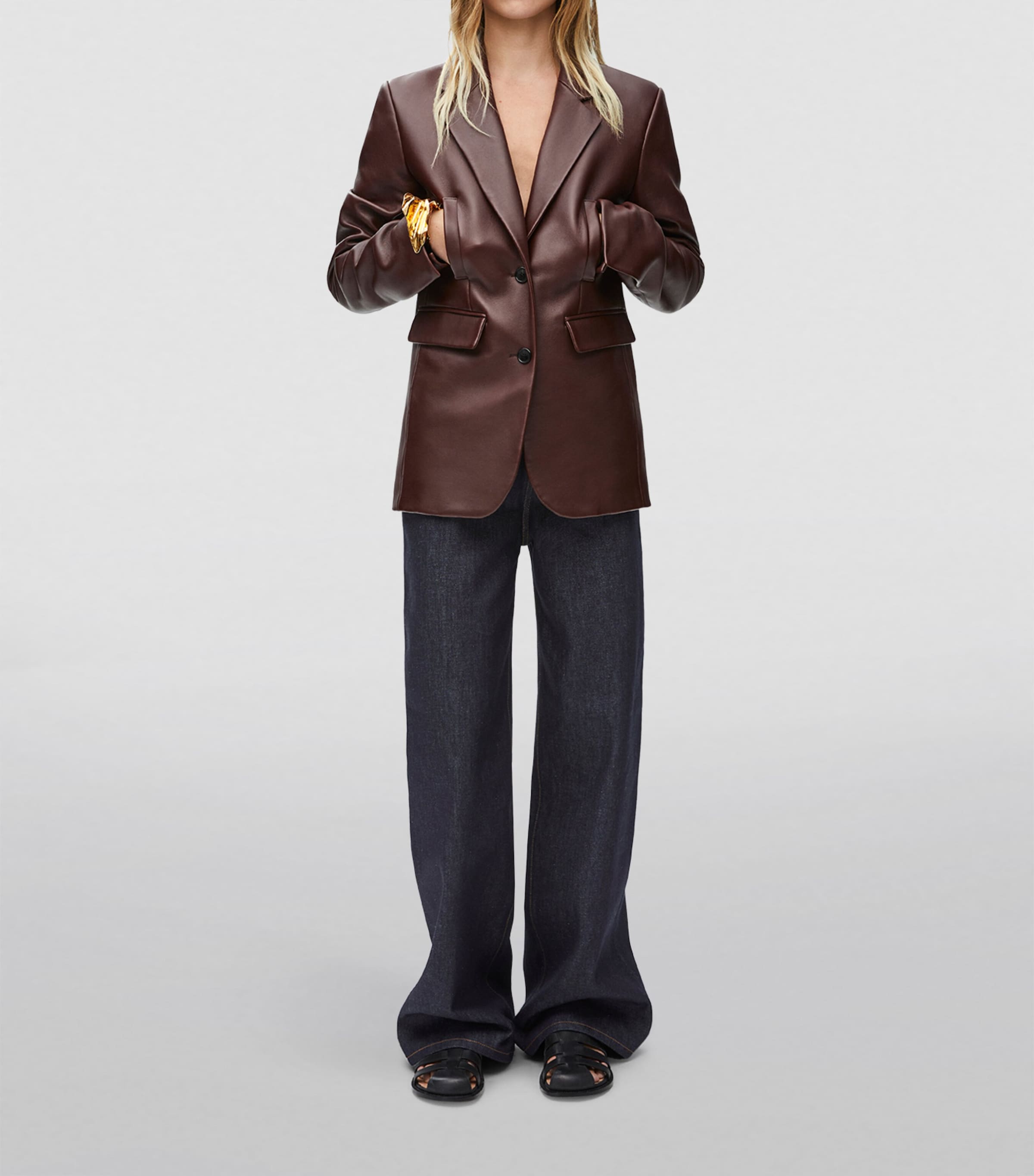 【新品未使用】LOEWE (ロエベ) High Waisted Jeans LOEWE ロエベ ボタンフライジーンズ HIGH WAISTED JEANS ブルー