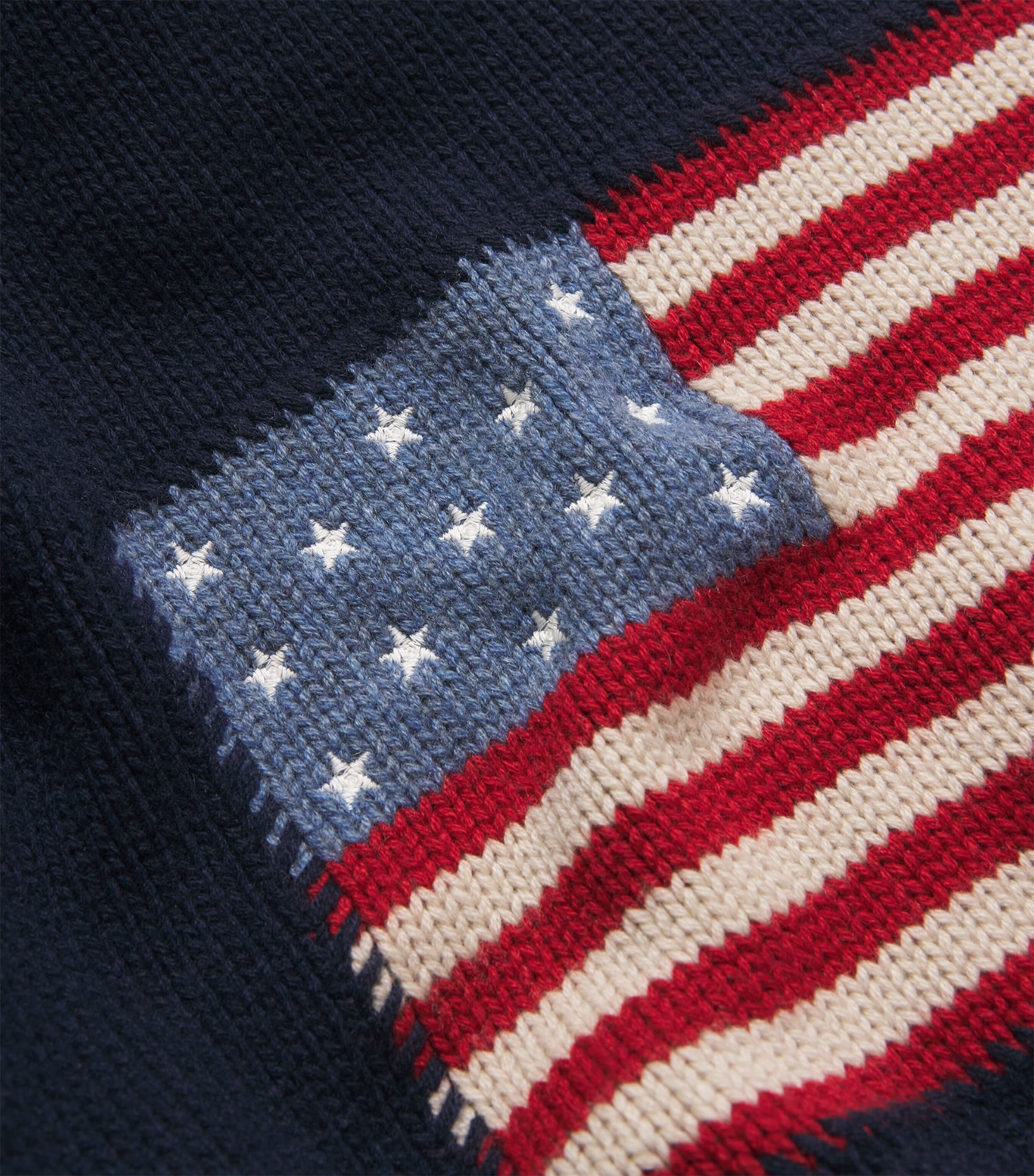 Ralph Lauren Purple Label Navy Cashmere Flag Sweater | Harrods UK