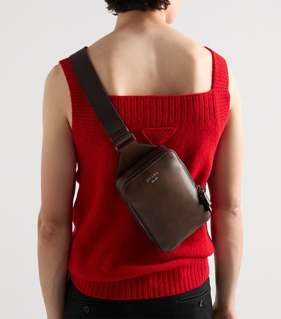 Prada Leather Brique Cross-Body Bag Brown Image 8