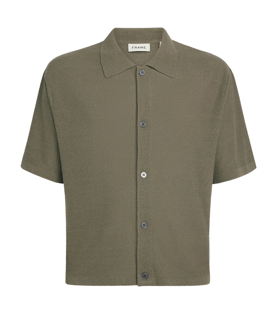 FRAME Mens Silk-Linen-Blend Overshirt Dsbg Image 1