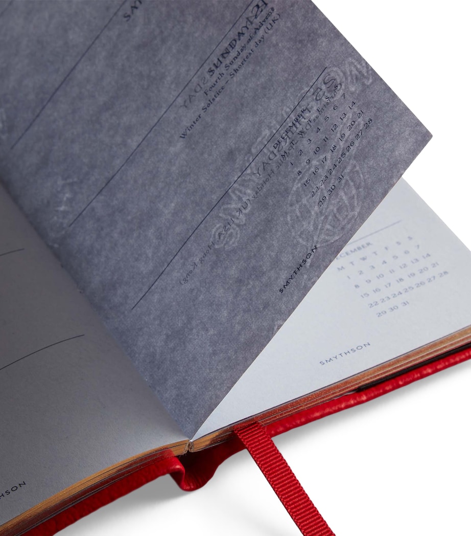 Smythson Panama Leather Weekly Diary 2025 Scarlet Red Image 3
