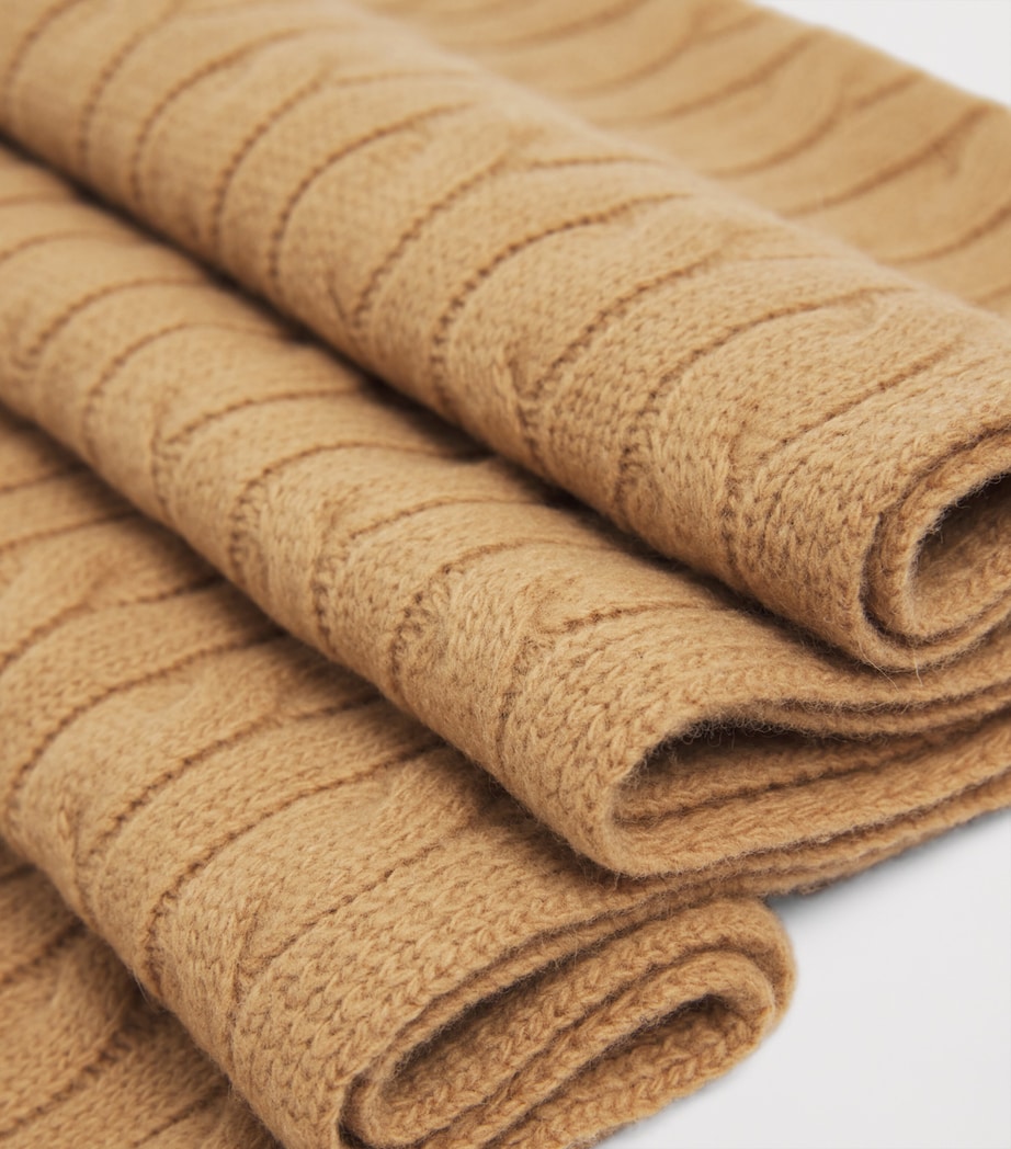 Wool-Blend Cable-Knit Scarf MEDIUM BEIGE Image 4