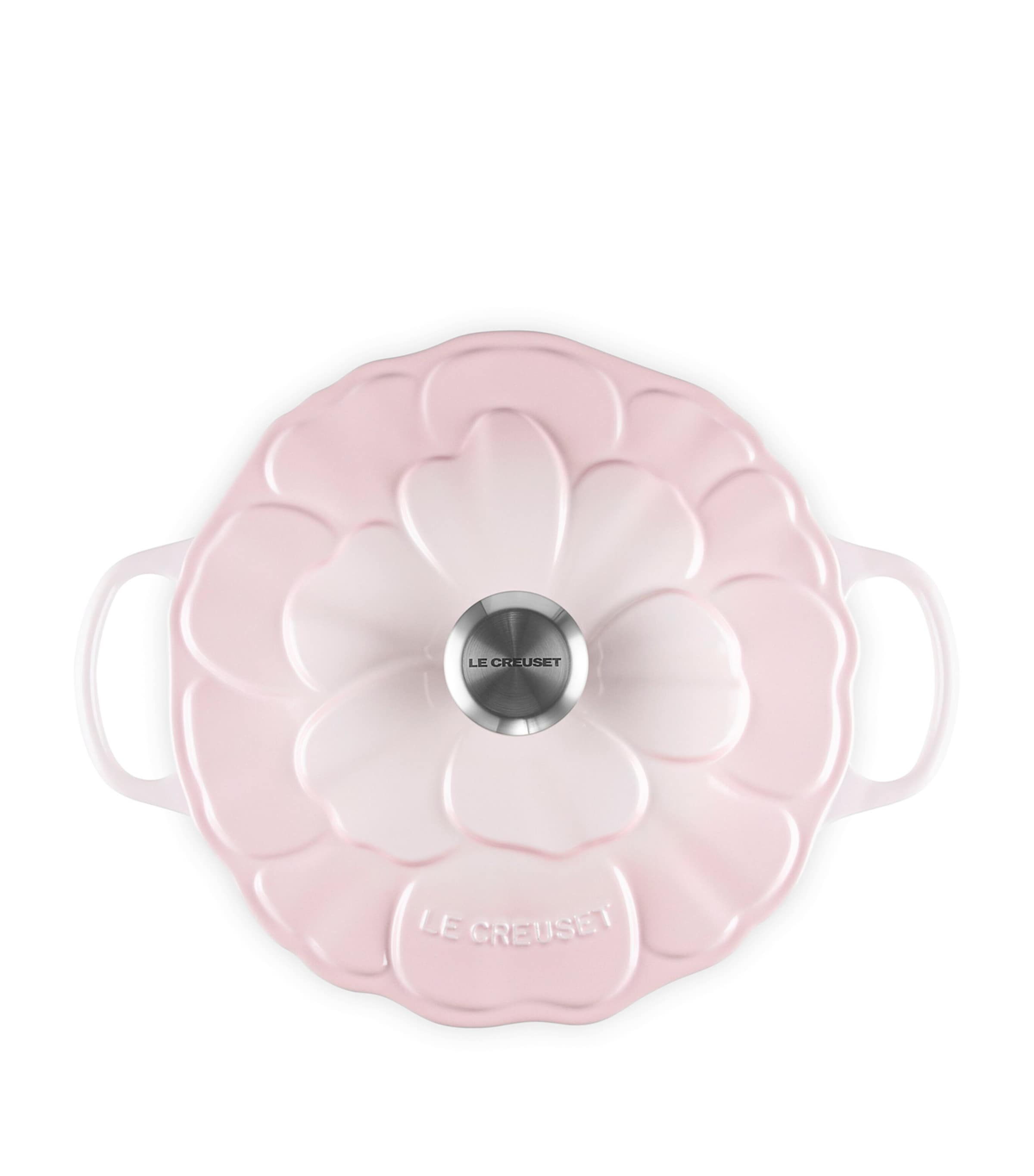 Le Creuset Cast Iron Round Petal Casserole Dish (26cm) Shell Pink Image 5