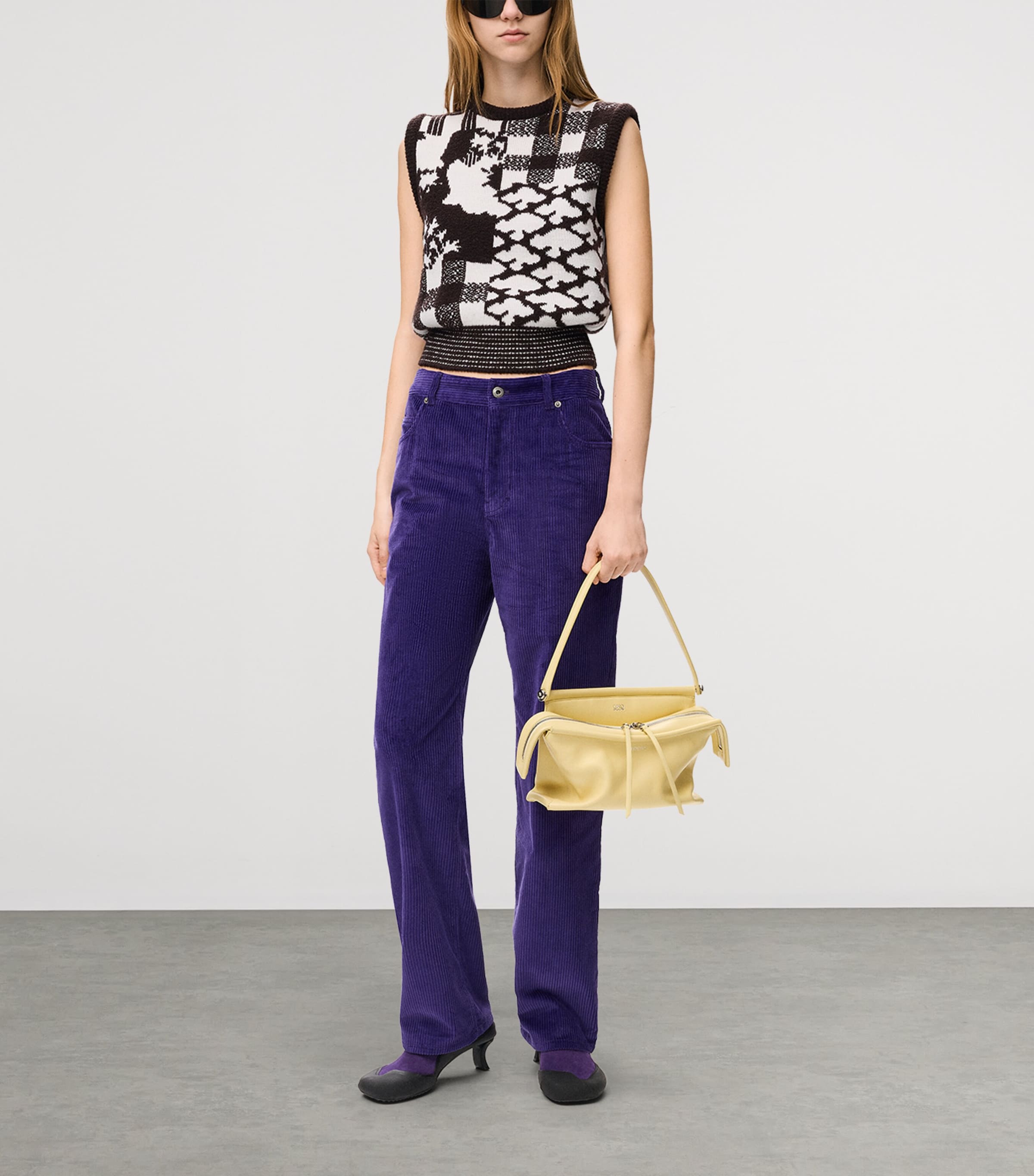 LOEWE Womens x Cosima Von Bonin Wool-Blend Jacquard Sweater Vest Ecru/brown Image 2