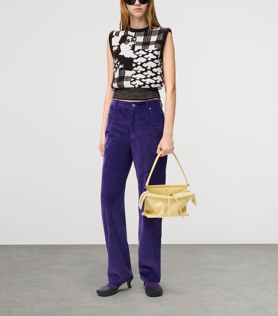 LOEWE Womens x Cosima Von Bonin Wool-Blend Jacquard Sweater Vest Ecru/brown Image 2