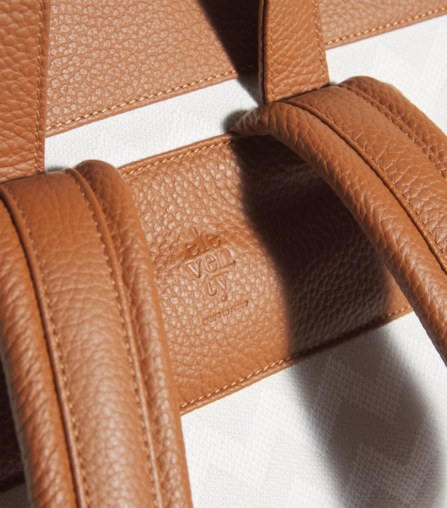 Cotton Canvas Backpack BIANOC, BEIGE E CAMM Image 6