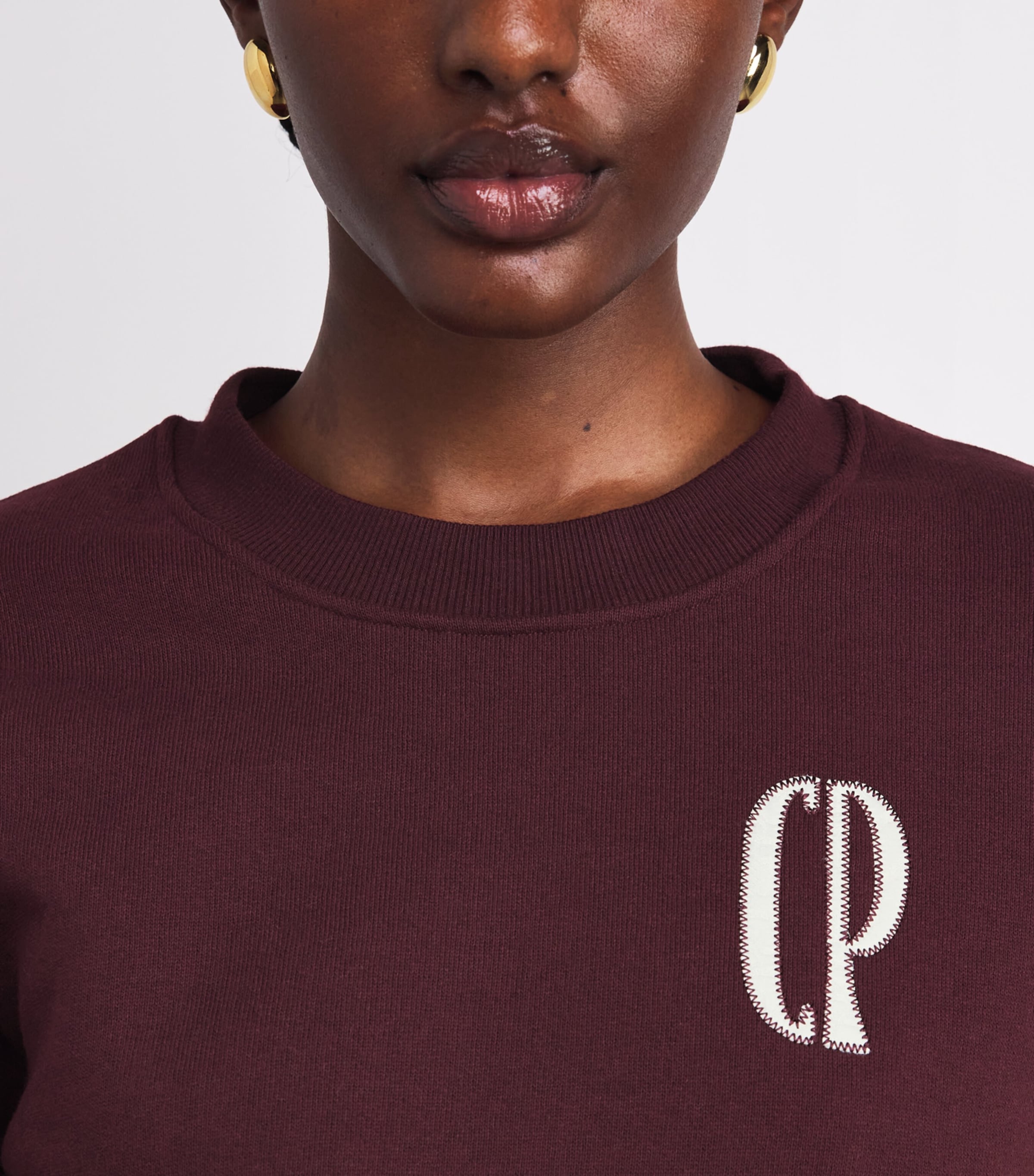 Cotton-Blend Logo Sweatshirt BURGUNDY Image 6