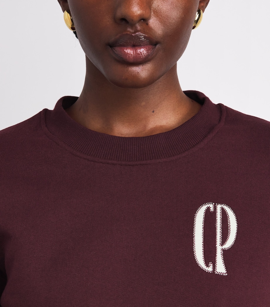 Cotton-Blend Logo Sweatshirt BURGUNDY Image 6