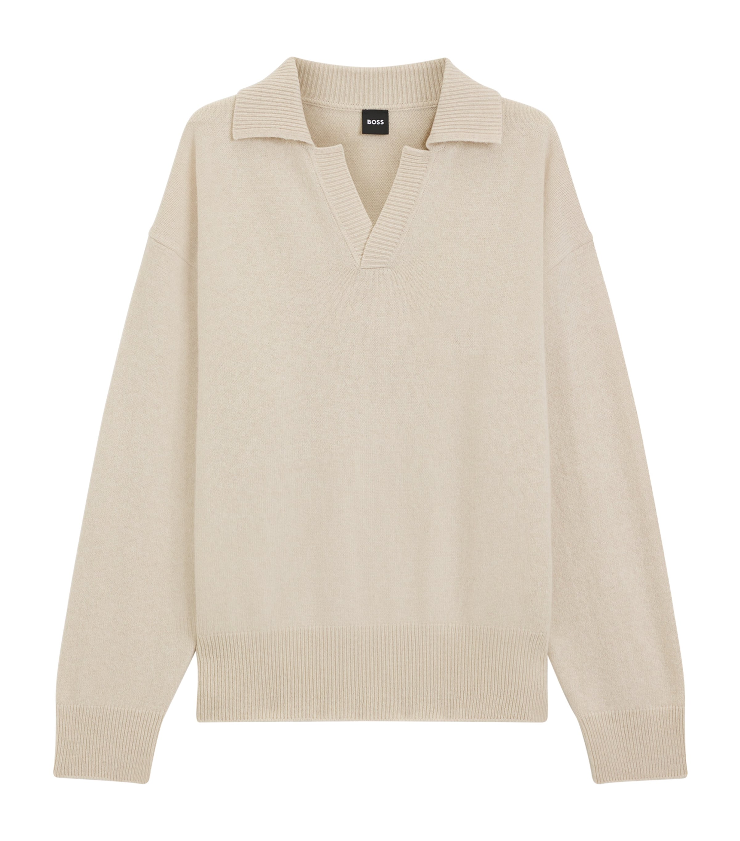 BOSS Mens Virgin Wool Polo Sweater Image 1