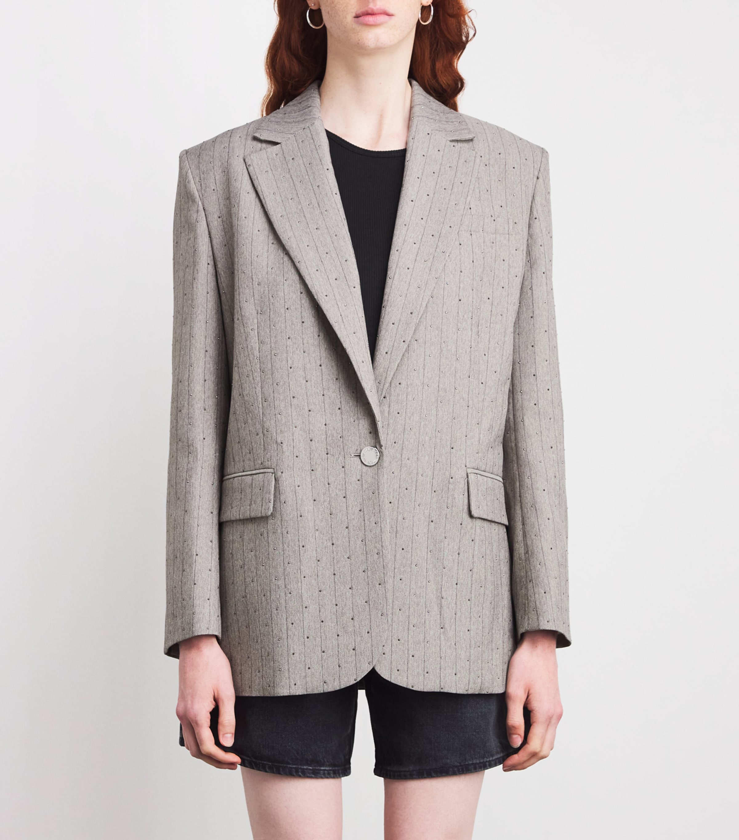 Embellished Stripe Blazer LIGHT GREY Image 3