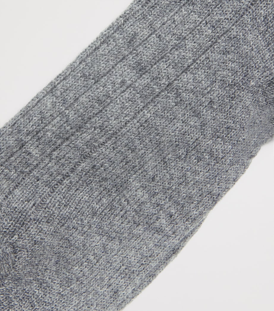 Pantherella Mens Cashmere-Blend Waddington Socks Flannel Grey Image 2