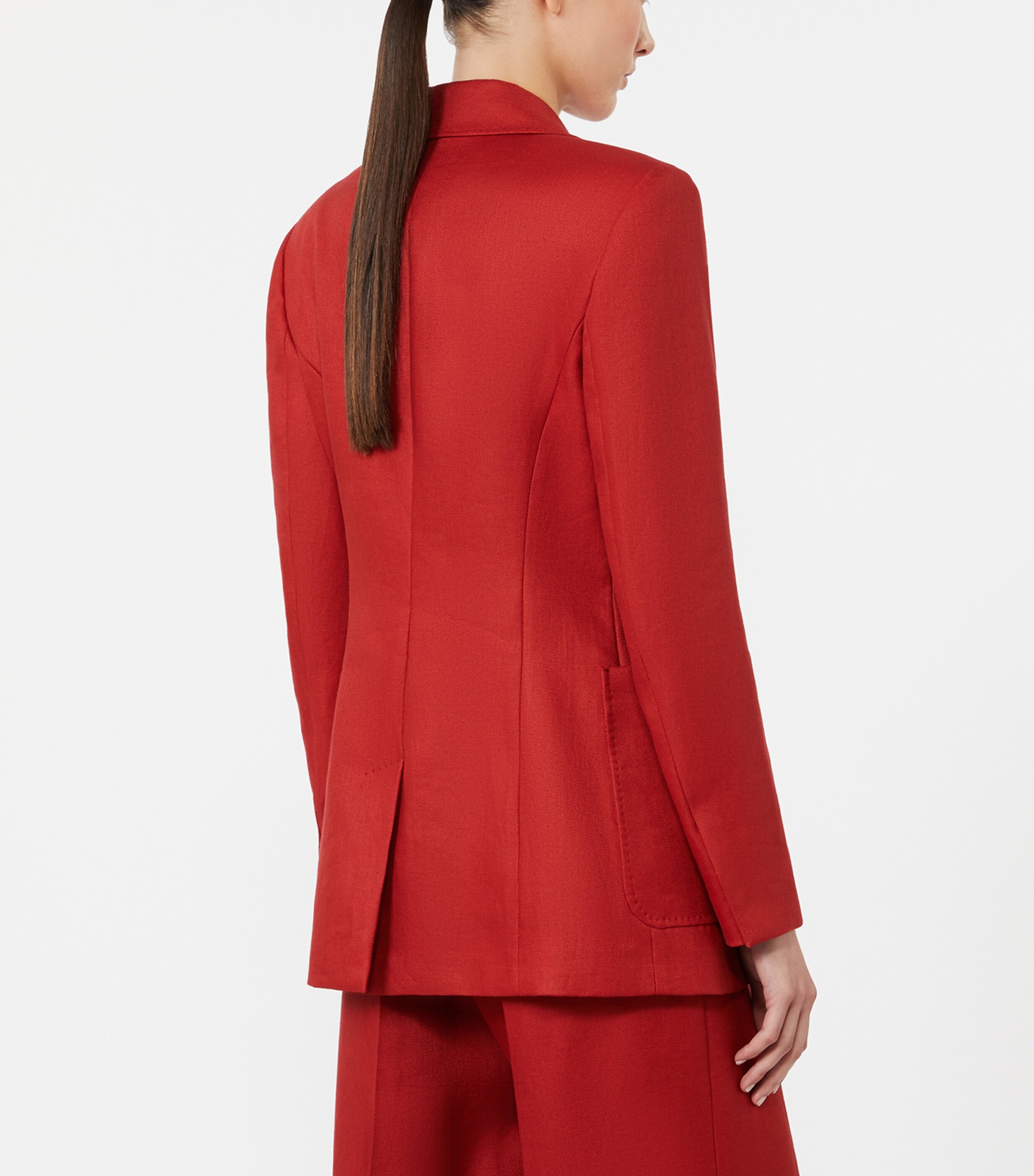 Max Mara Womens Linen Blazer Red Image 4