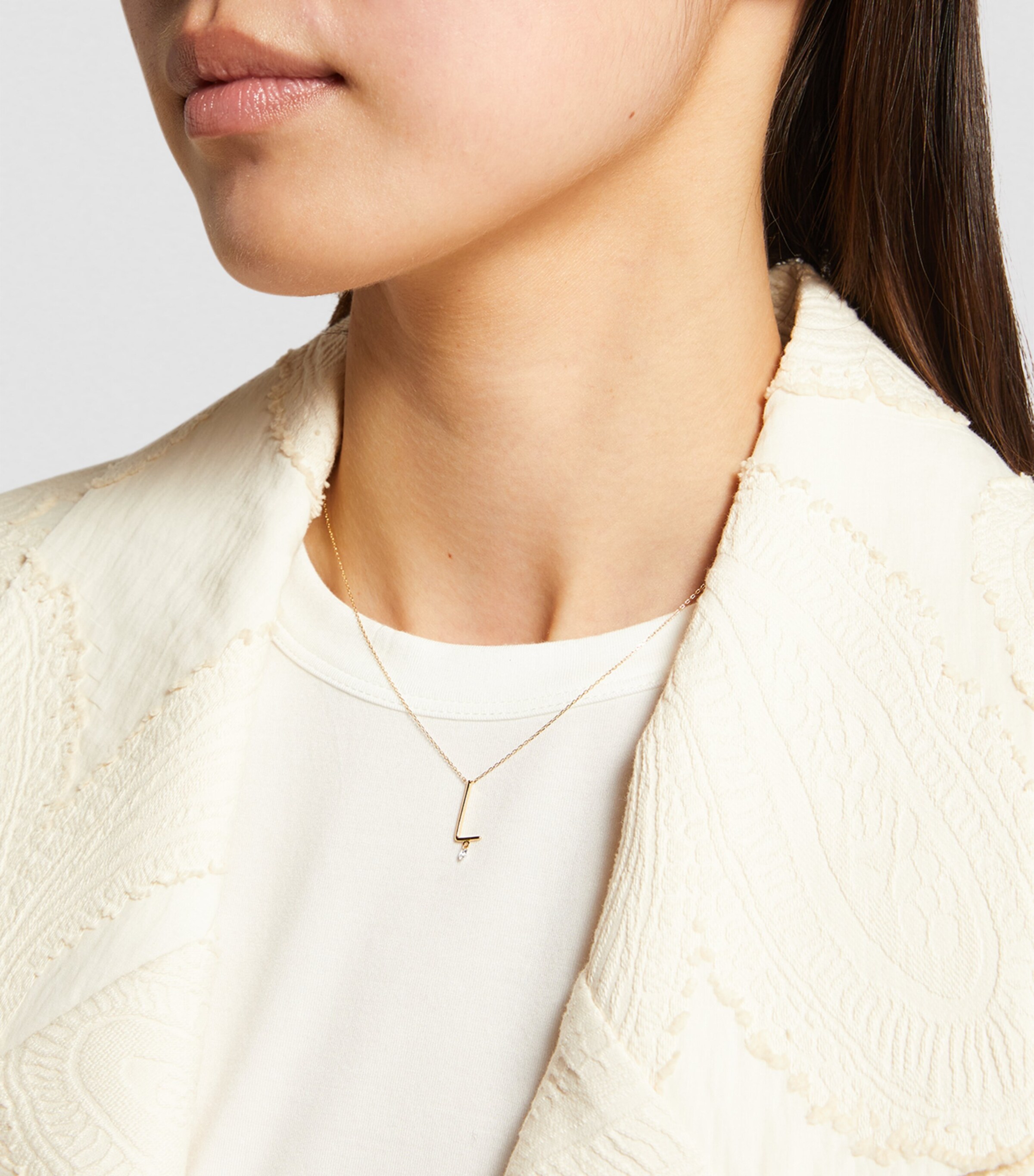 Persée Yellow Gold and Diamond Alphabet Necklace Yellow Gold Image 3