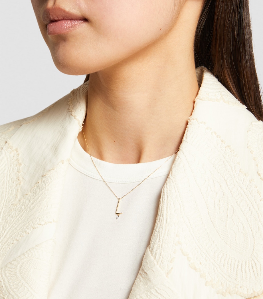 Persée Yellow Gold and Diamond Alphabet Necklace Yellow Gold Image 3
