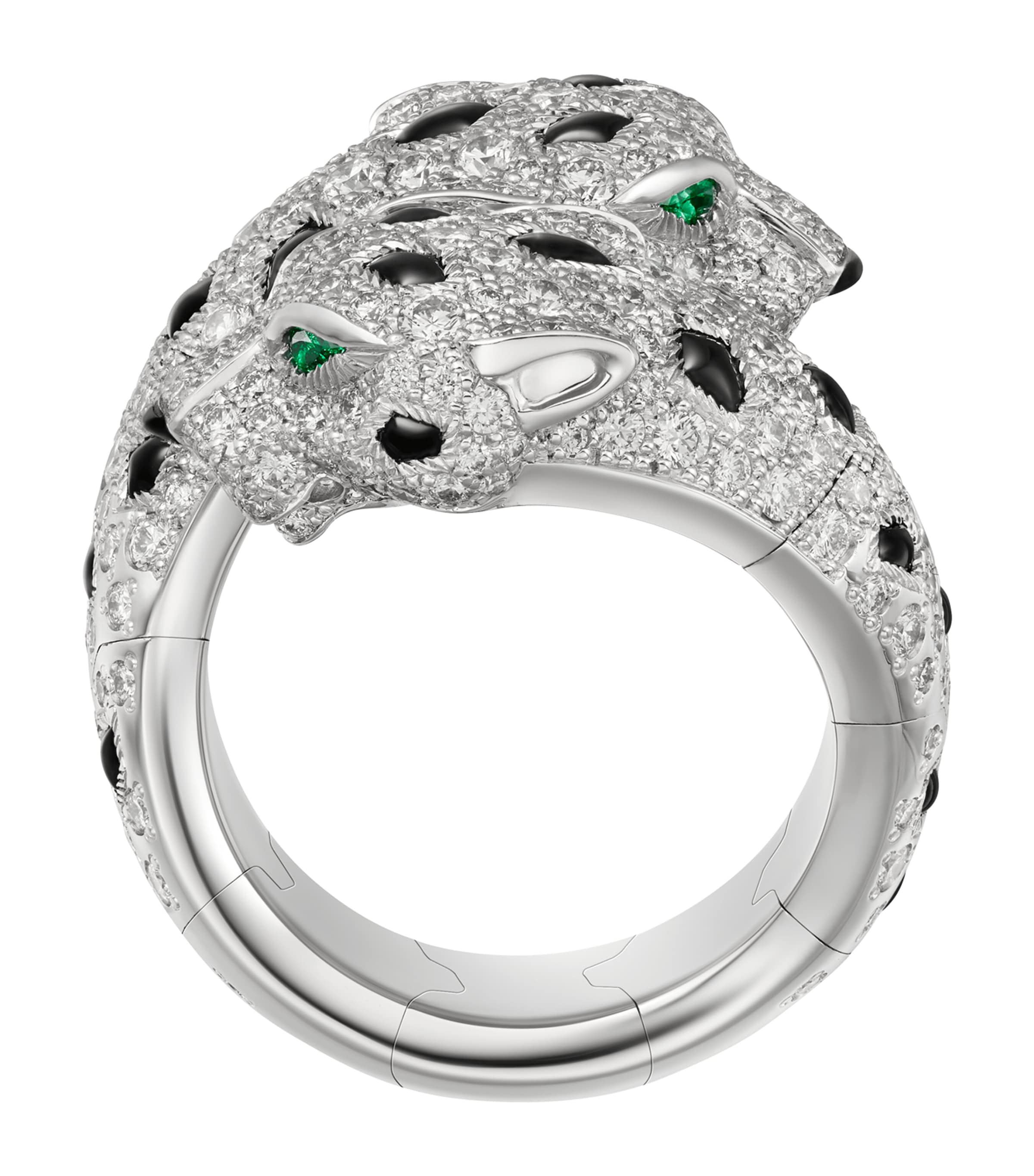 Cartier White Gold, Diamond, Emerald and Onyx Panthère de Cartier Ring White Gold Image 3