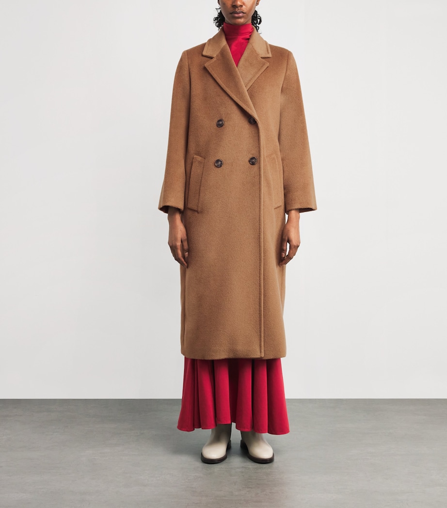 Wool-Alpaca-Blend Double-Breasted Overcoat CAMEL Image 3