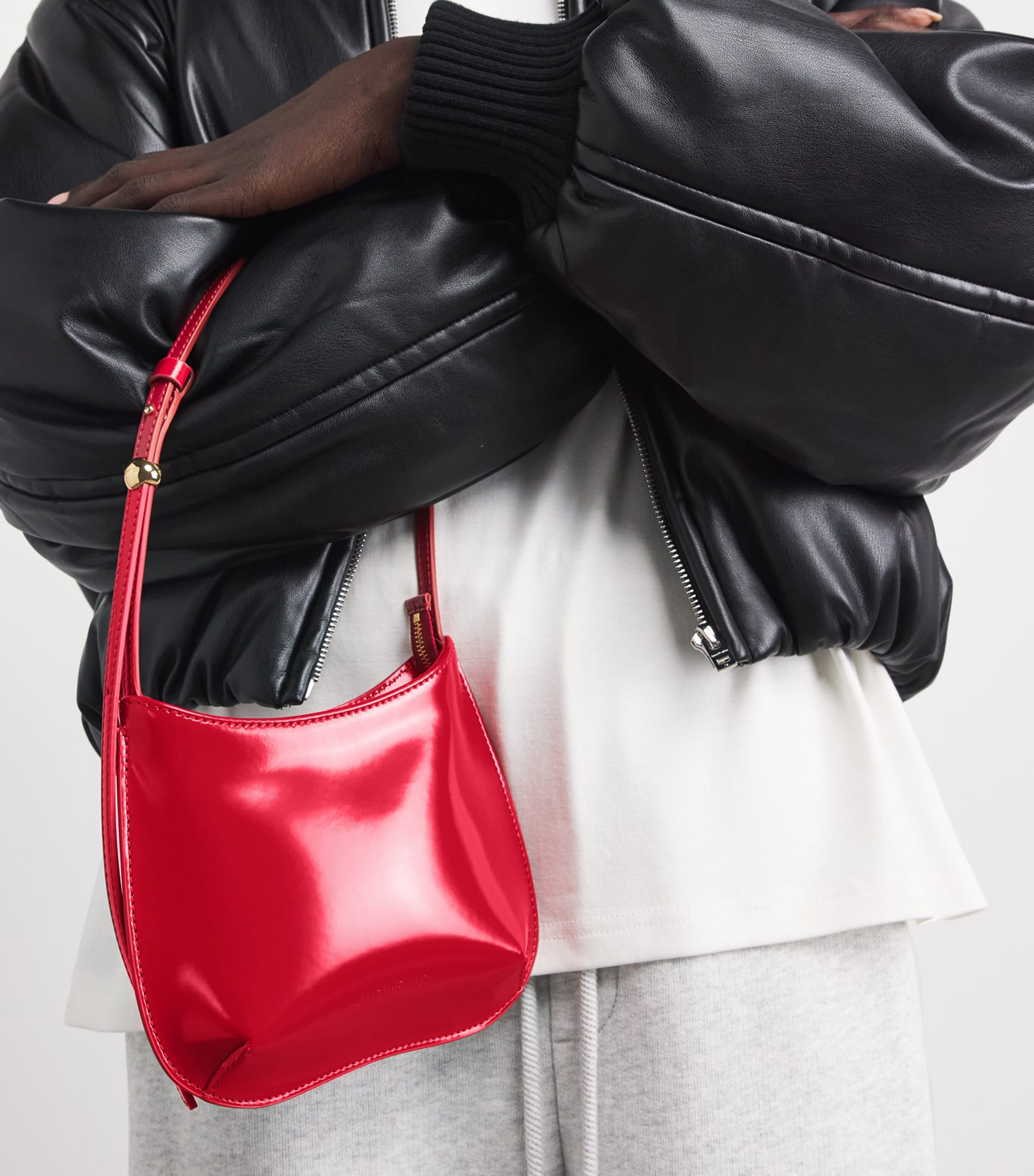 Jacquemus Leather Le Petit Bisous Shoulder Bag Red Image 2