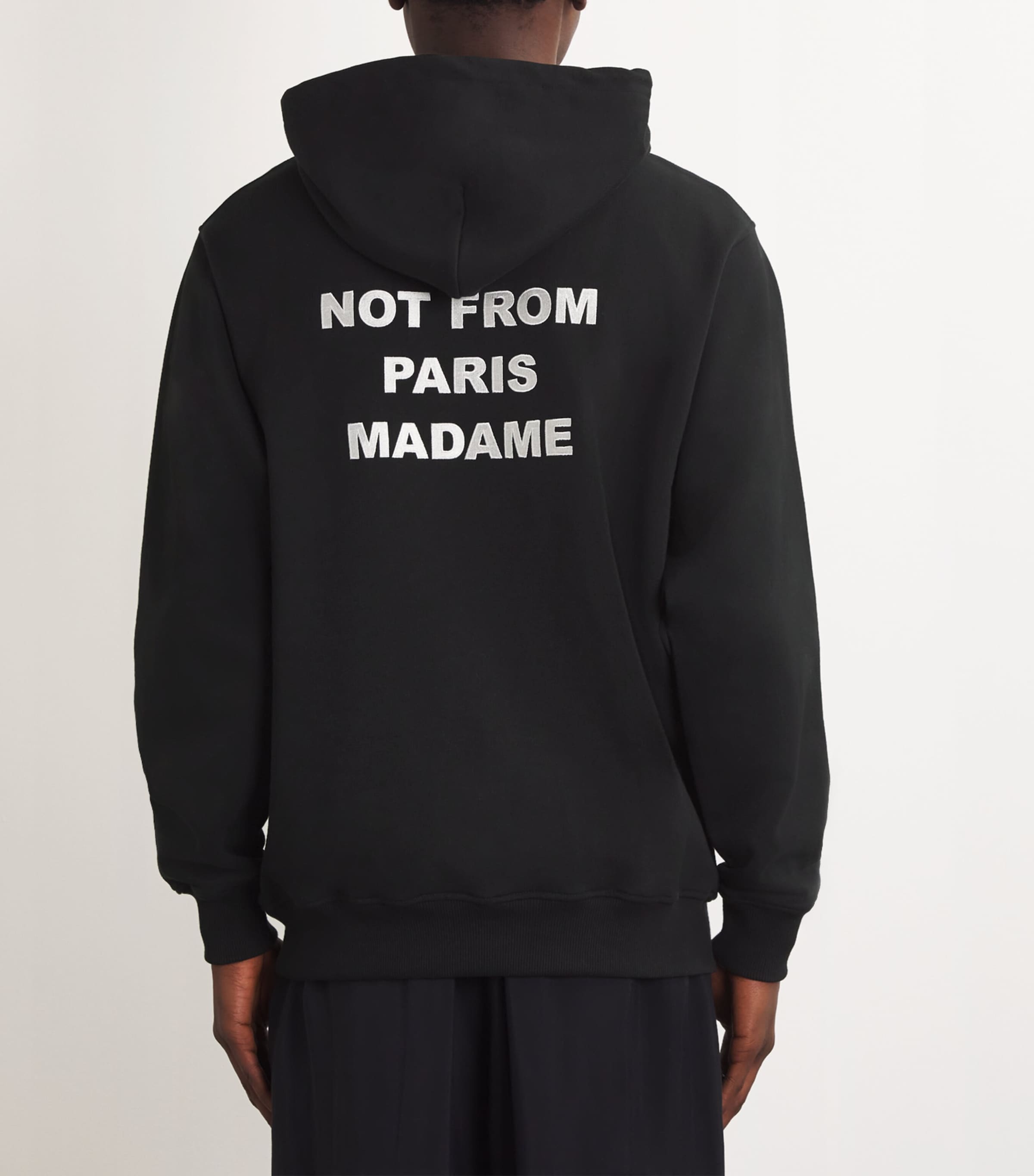 Cotton Slogan Hoodie BLACK Image 4
