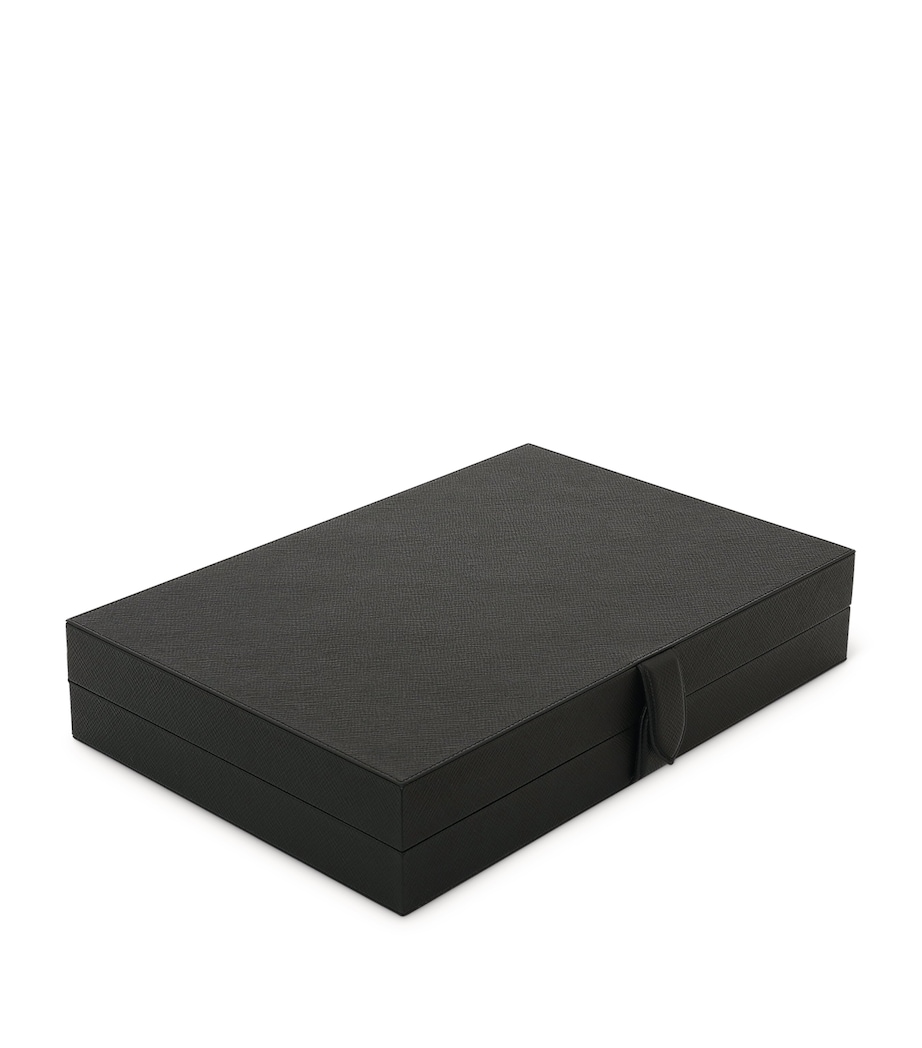 Leather Panama Backgammon Case BLACK Image 2