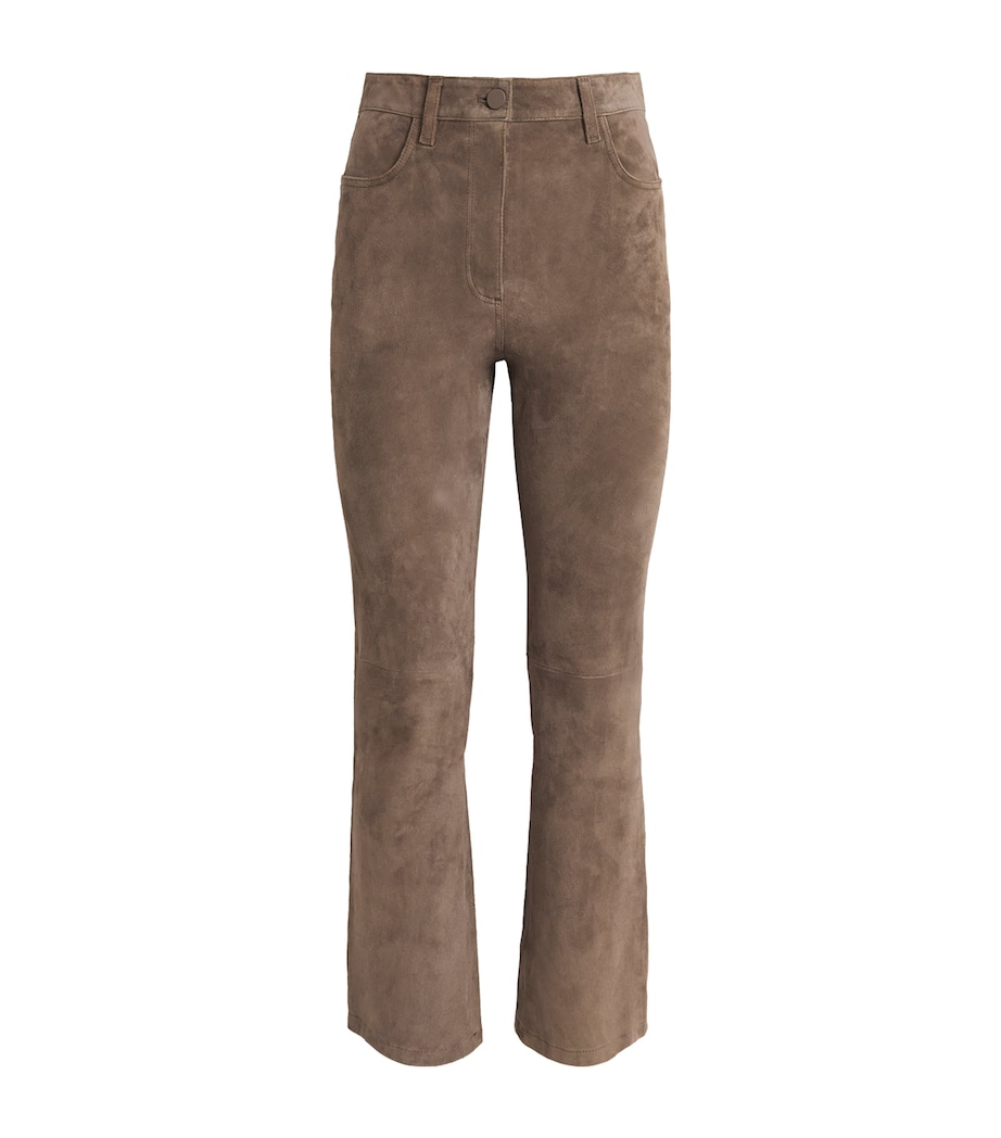 Suede Duke Flared Trousers MUSHROOM Image 1