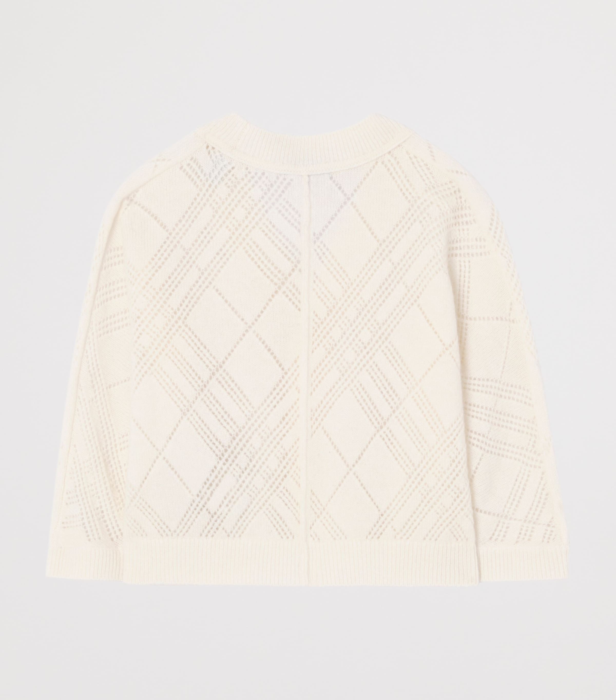 Burberry Kids Cashmere Check Cardigan and Trouser Set (1-18 Months) Ivory Image 3