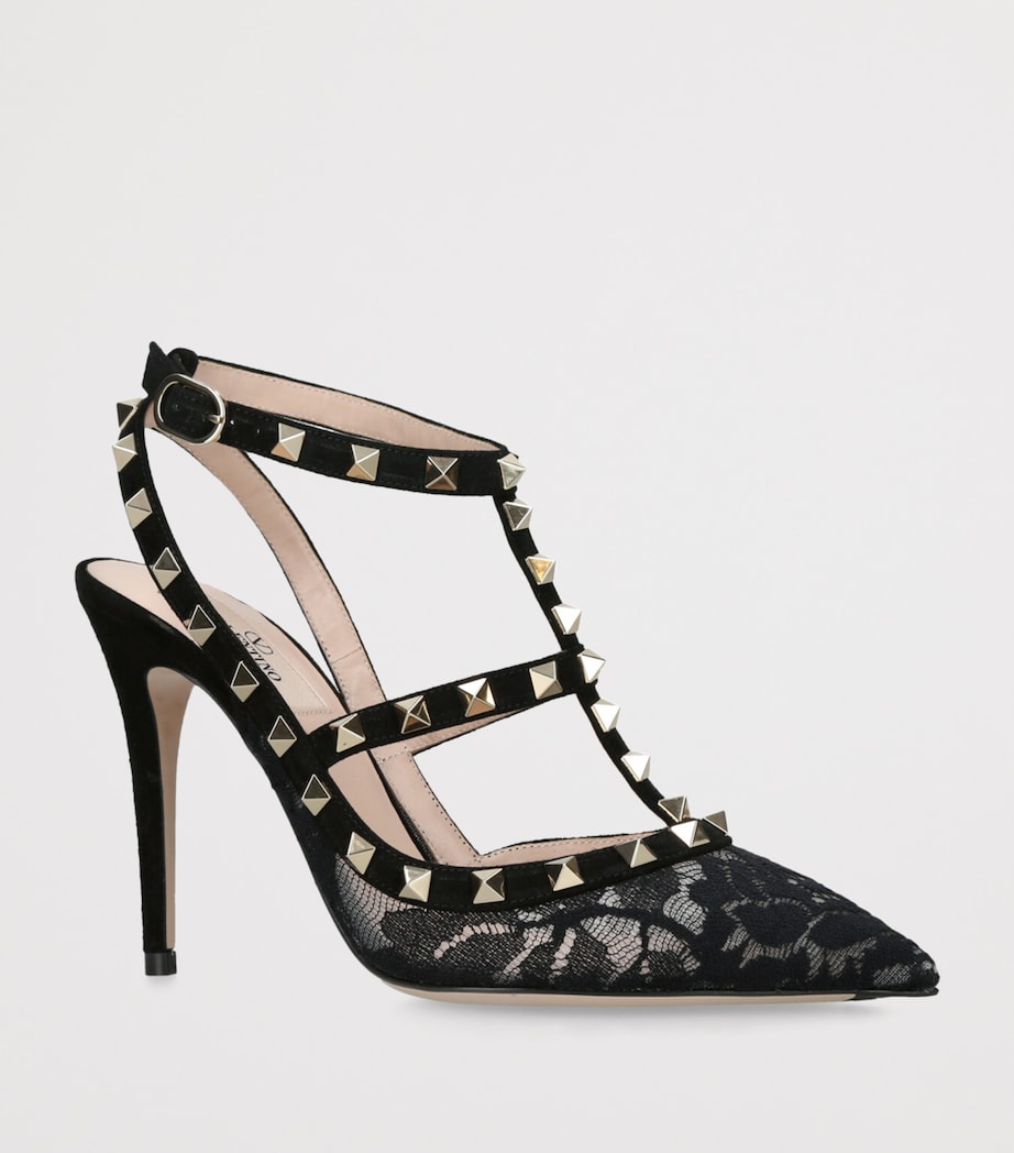 Lace Rockstud Pumps 100 BLACK Image 3