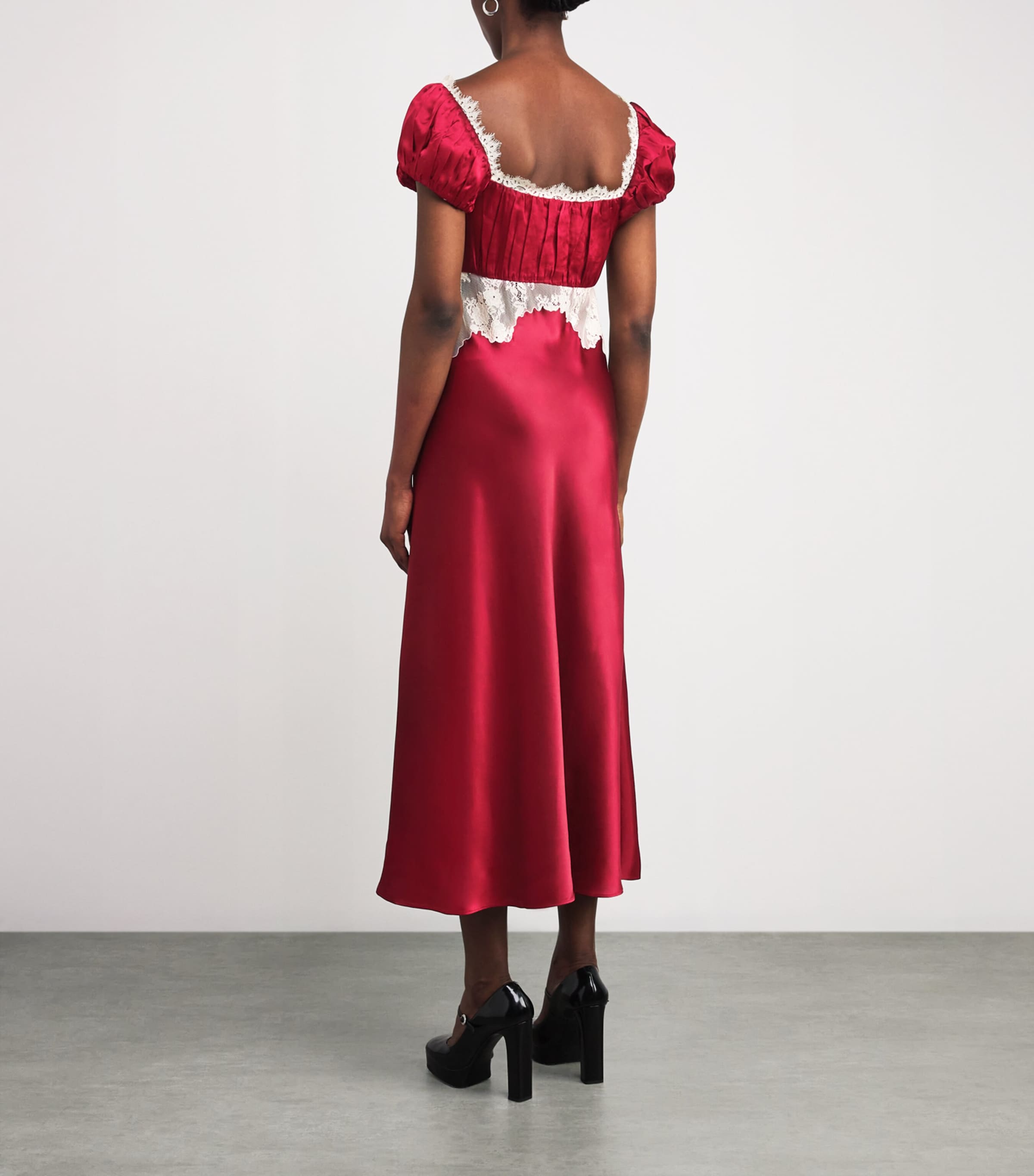 Silk Lace-Trim Veda Midi Dress ELDERBERRY Image 3