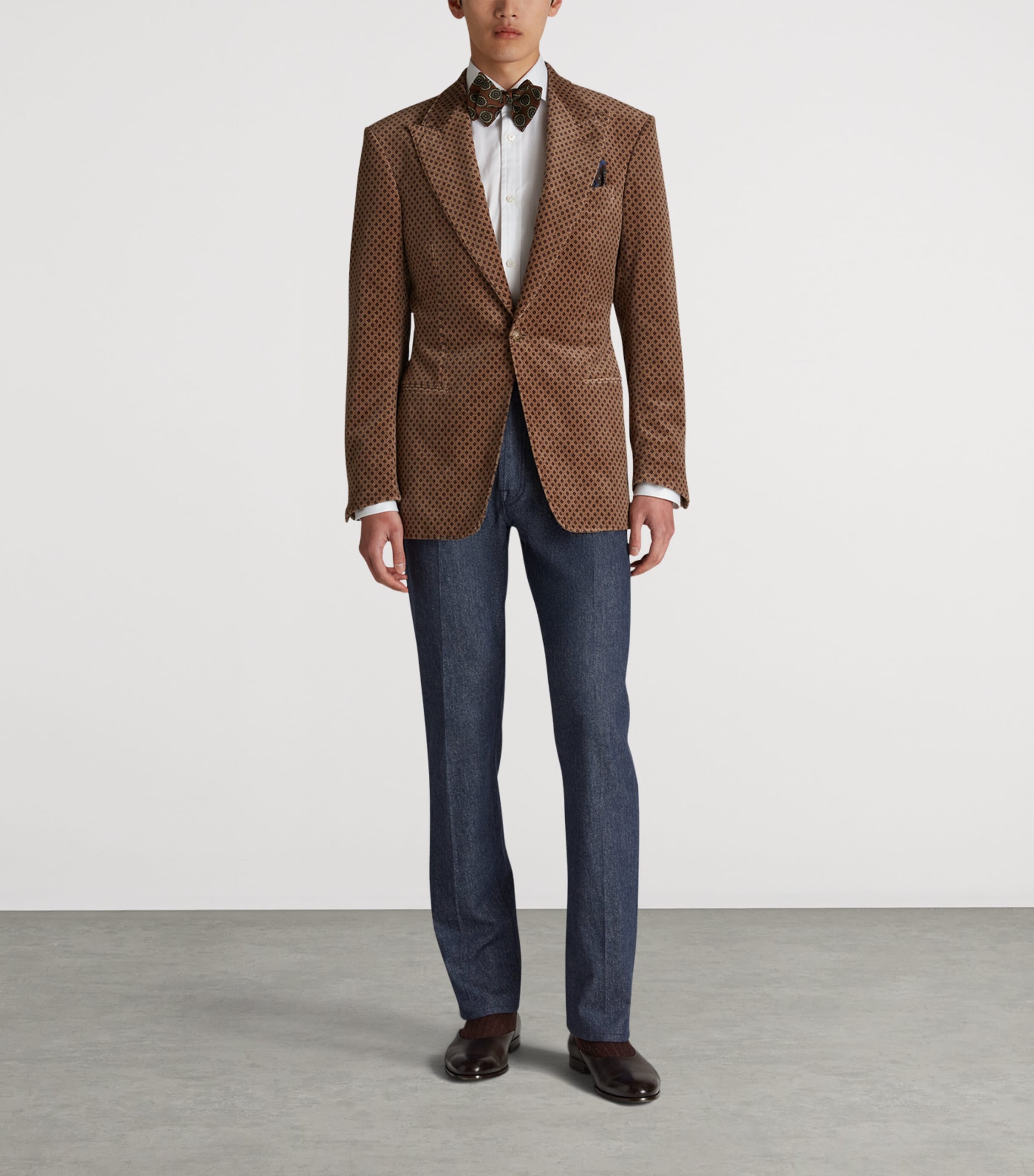 Cotton Print Bourdon Evening Suit Jacket 284FAWN Image 2