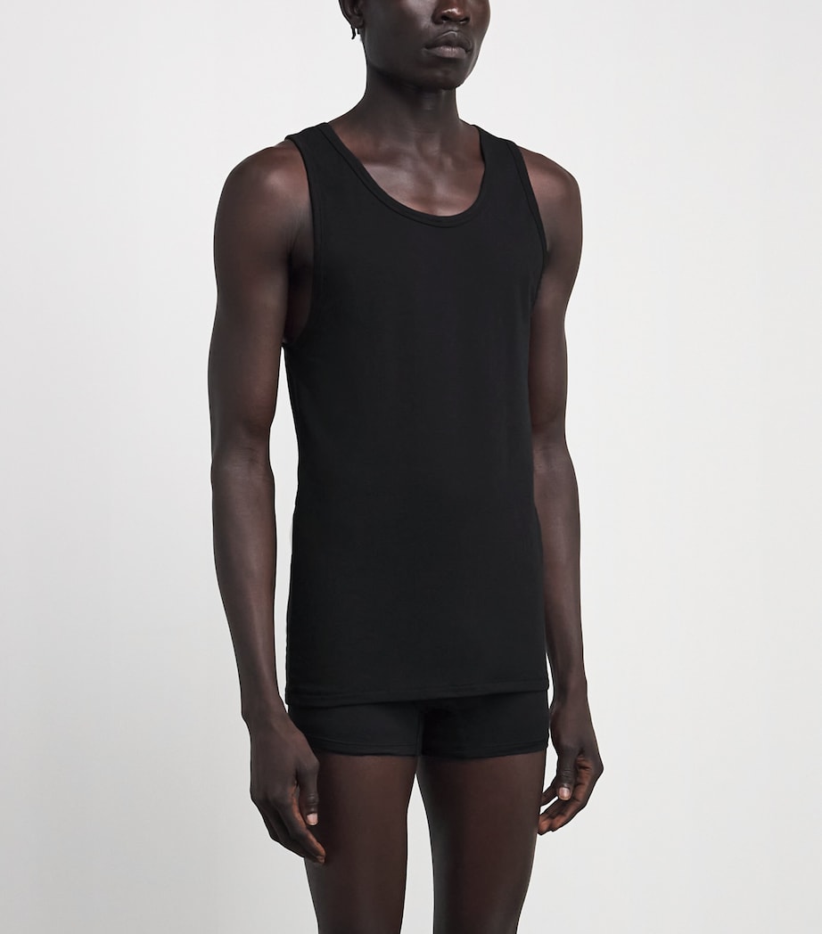 Calvin Klein Mens Stretch-Cotton Vests (Pack of 3) Black, Black, Black Image 2