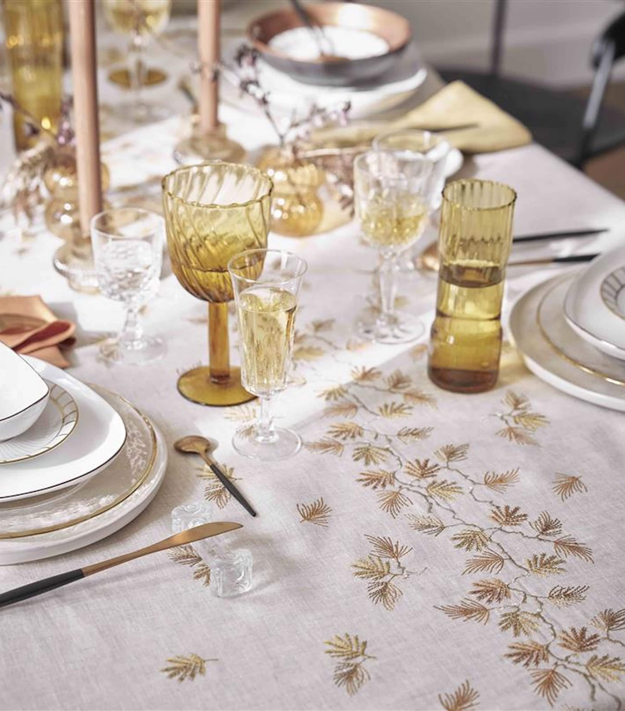 Linen Ramage Tablecloth (170cm x 320cm) NATUREL Image 5