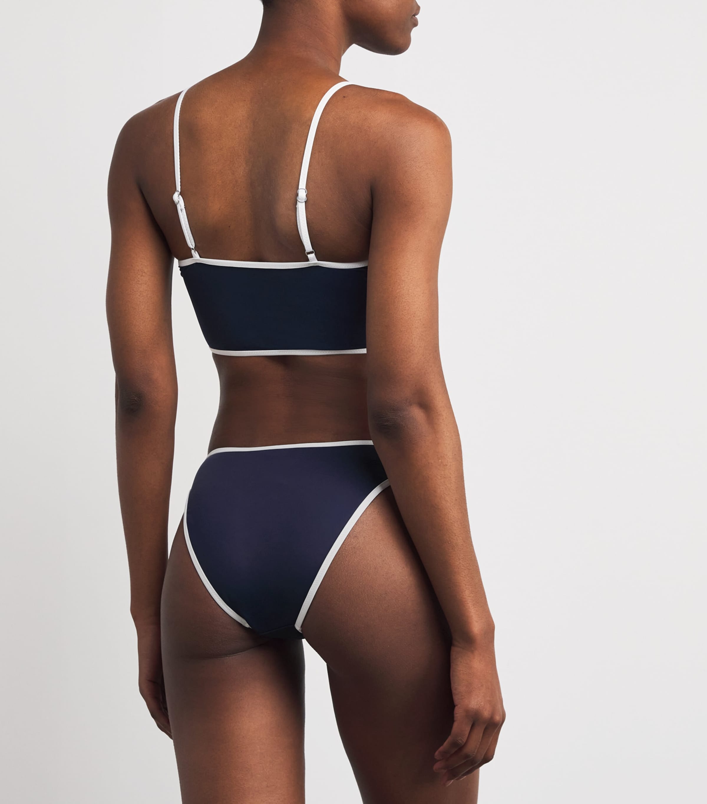 Polo Ralph Lauren Womens Polo Pony Two-Tone Bikini Bottoms Navy Image 3