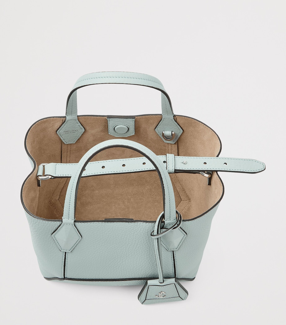 Small Diamond Leather Tote Bag LIGHT VERDE/ANTIQUE Image 5