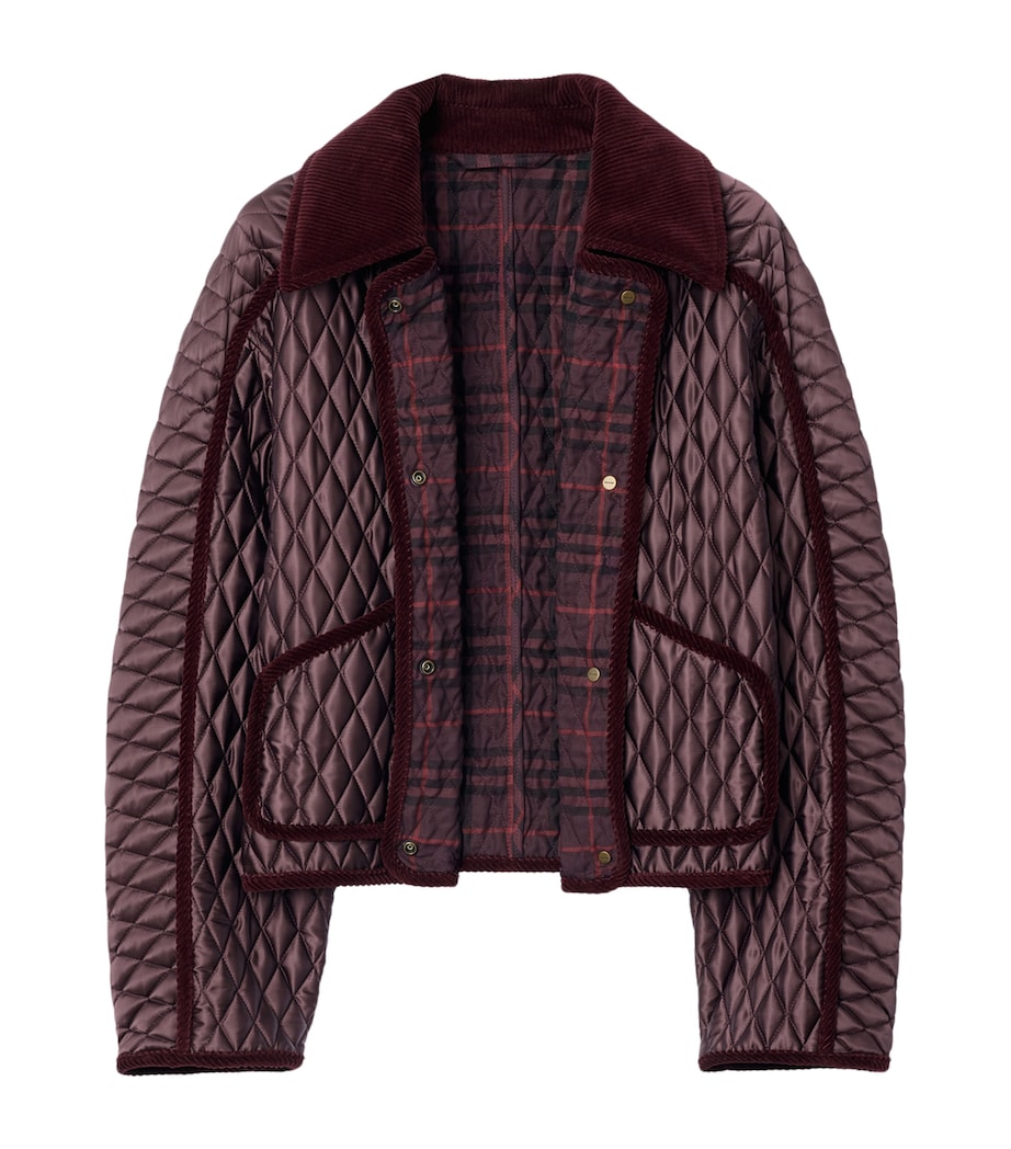 Quilted Cropped Floriston Jacket MAHOGANY Image 5