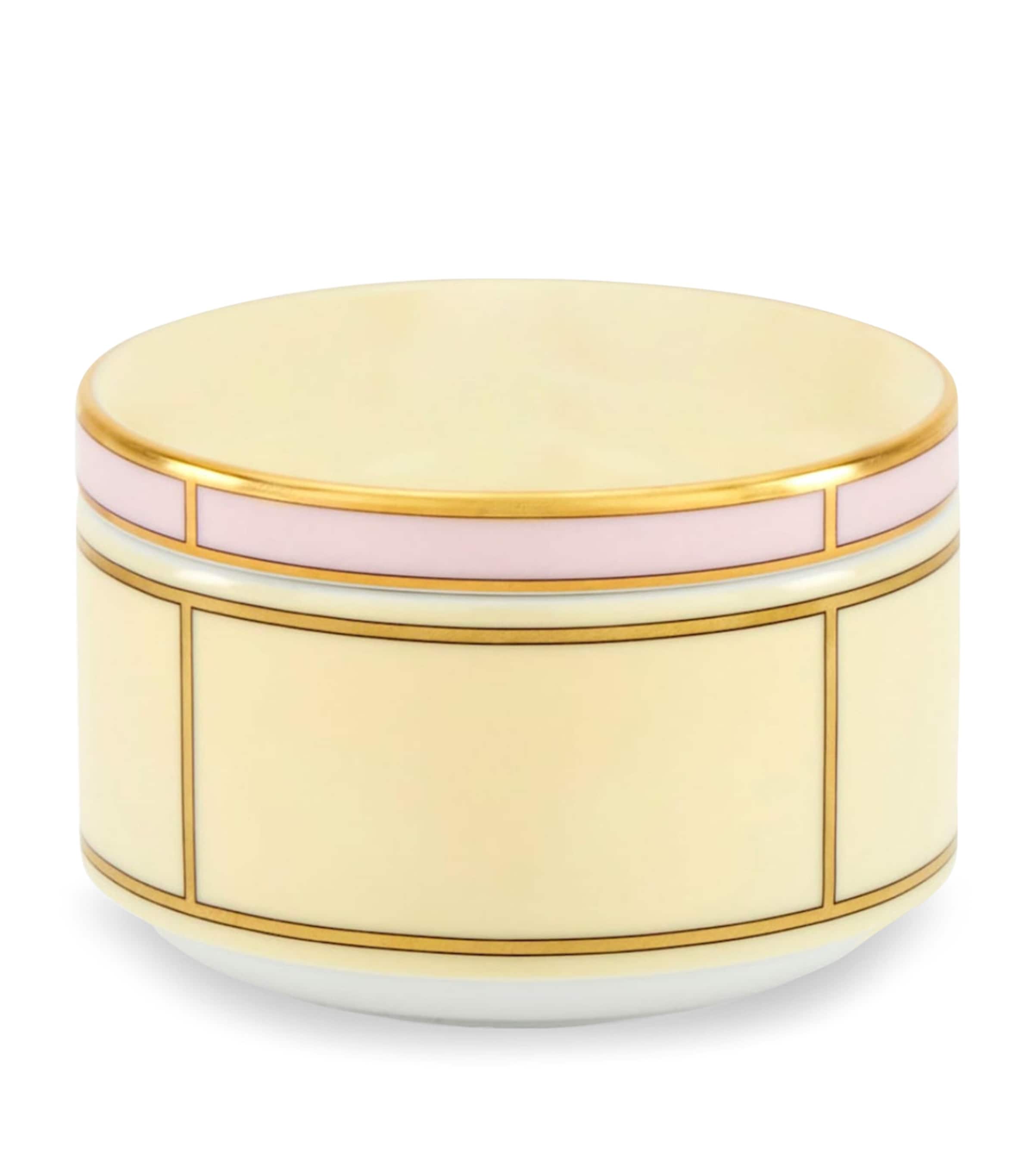 GINORI 1735 Porcelain Colonna Diva Giallo Lidded Sugar Pot (10cm) Image 1