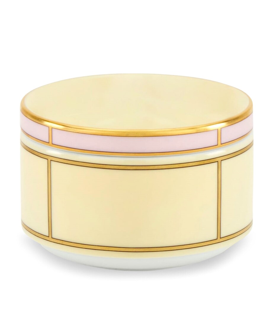 GINORI 1735 Porcelain Colonna Diva Giallo Lidded Sugar Pot (10cm) Image 1