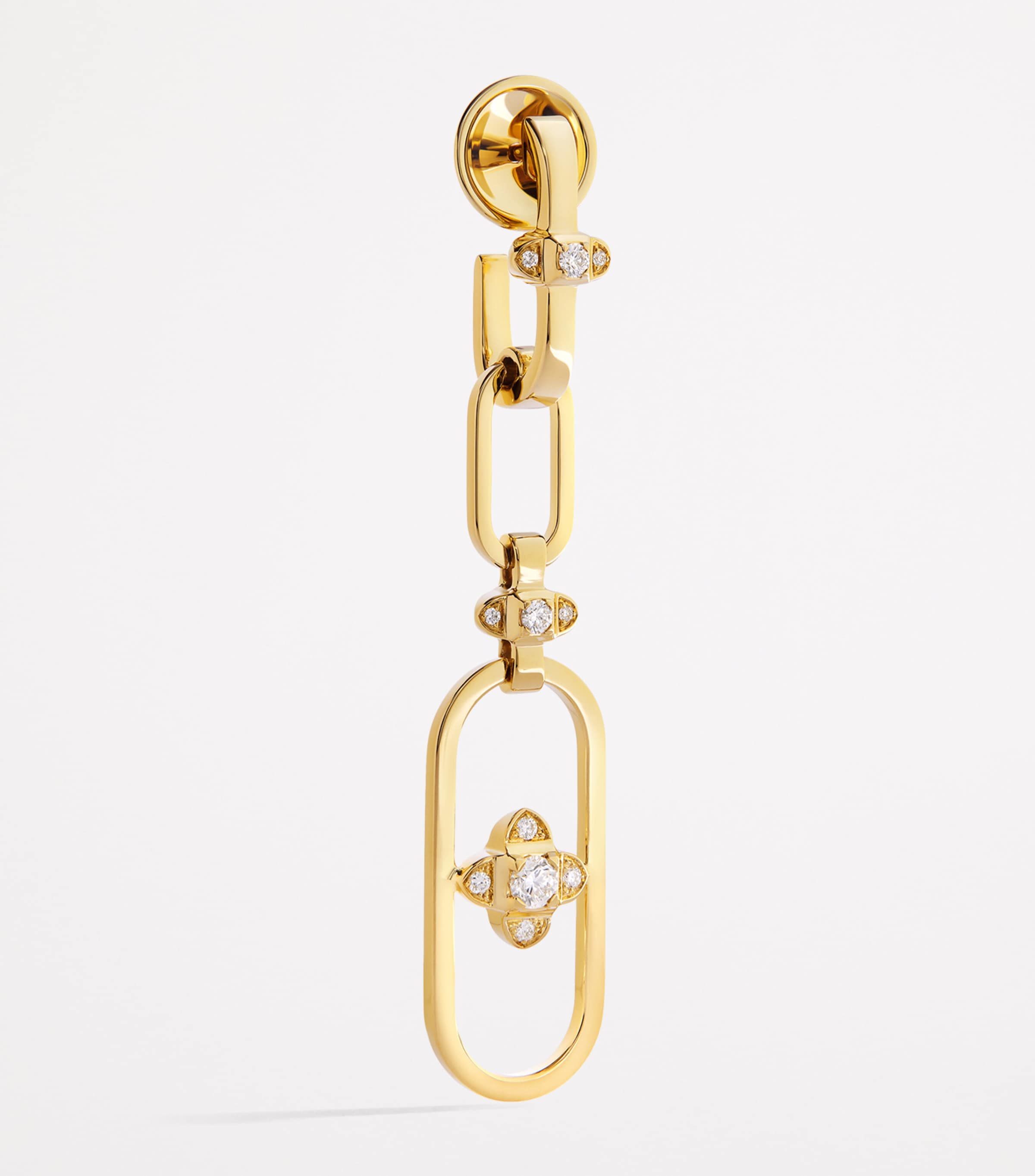 Yellow Gold and Diamond Tip-Top Link Drop Earrings YELLOW GOLD Image 2