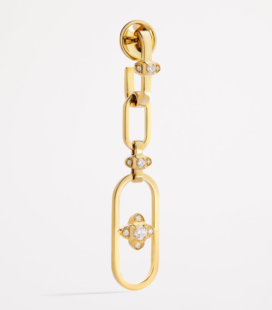 Yellow Gold and Diamond Tip-Top Link Drop Earrings YELLOW GOLD Image 2