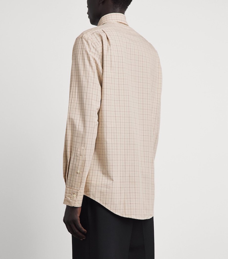 Polo Ralph Lauren Mens Stretch-Cotton Check Custom Fit Shirt Khki Olive Mlt Image 5