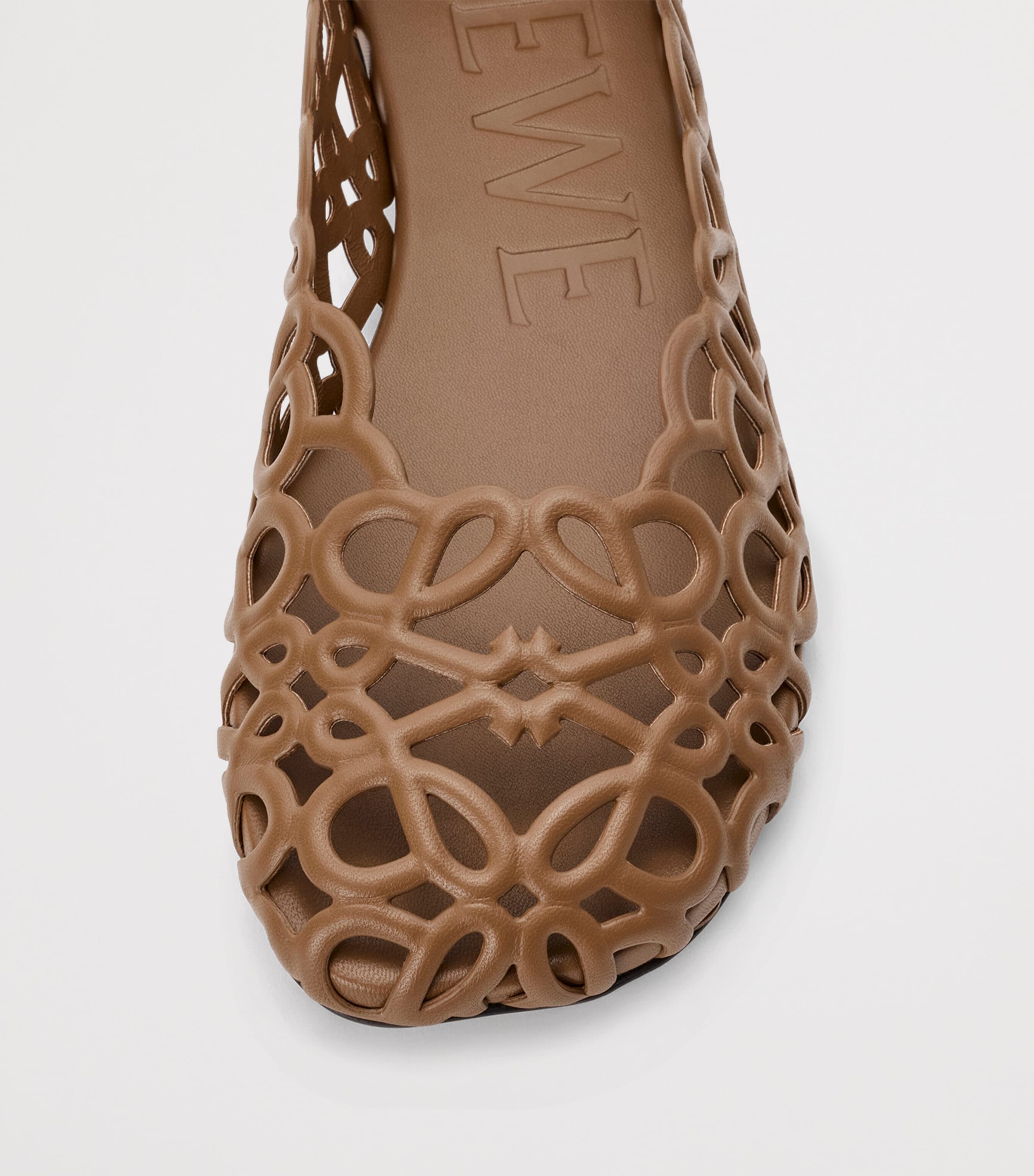LOEWE Leather Petal Anagram Ballet Flats Oak Image 4