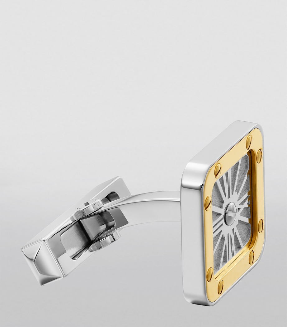 Sterling Silver and Yellow Gold Santos de Cartier Cufflinks MULTI Image 2