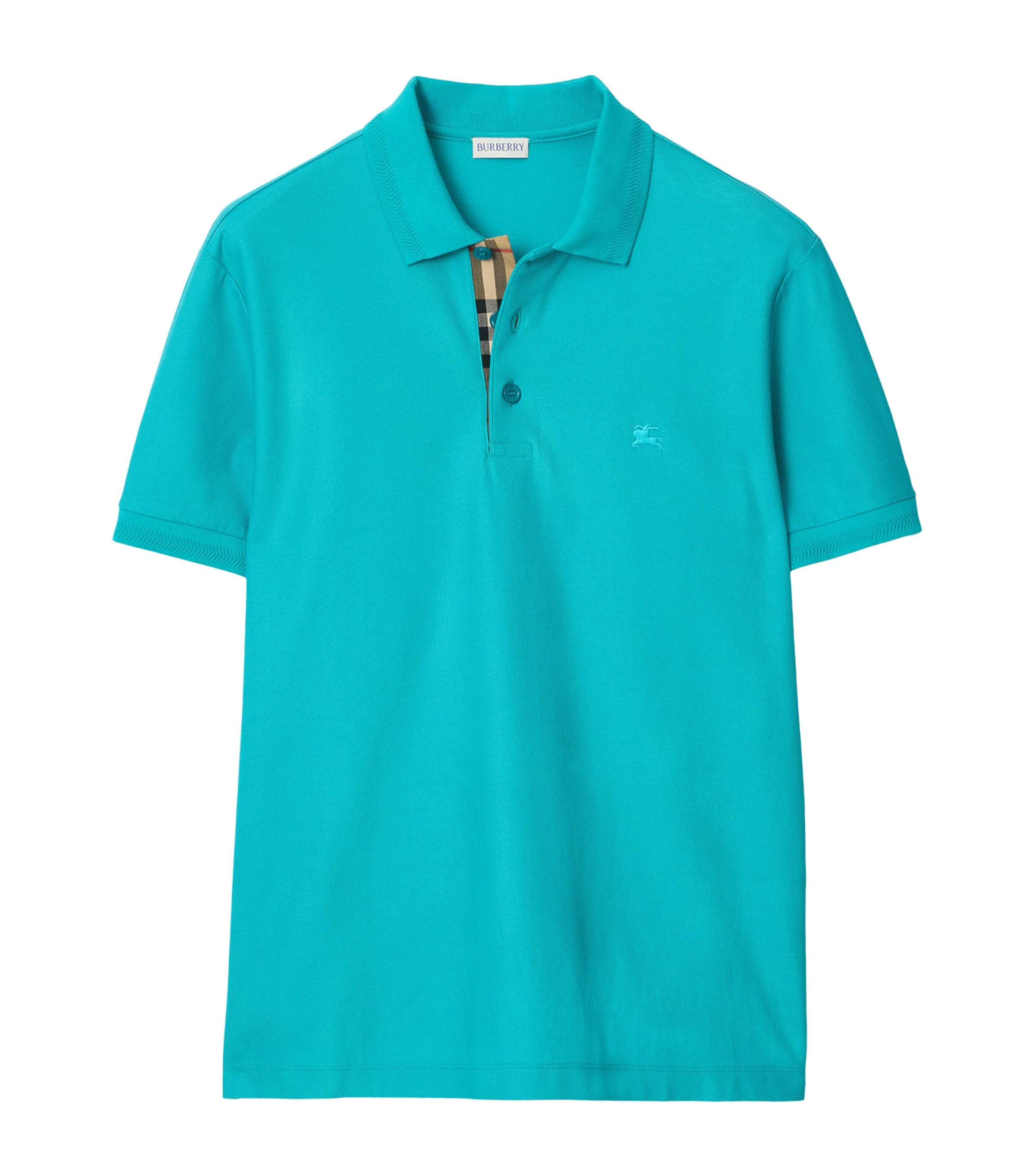 Cotton Check-Placket Slim Polo Shirt ATOM Image 1