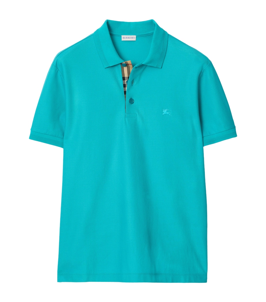 Cotton Check-Placket Slim Polo Shirt ATOM Image 1