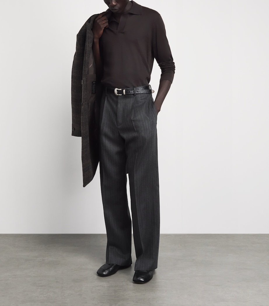 Gabriela Hearst Mens Cashmere Frome Polo Sweater Chocolate Image 2