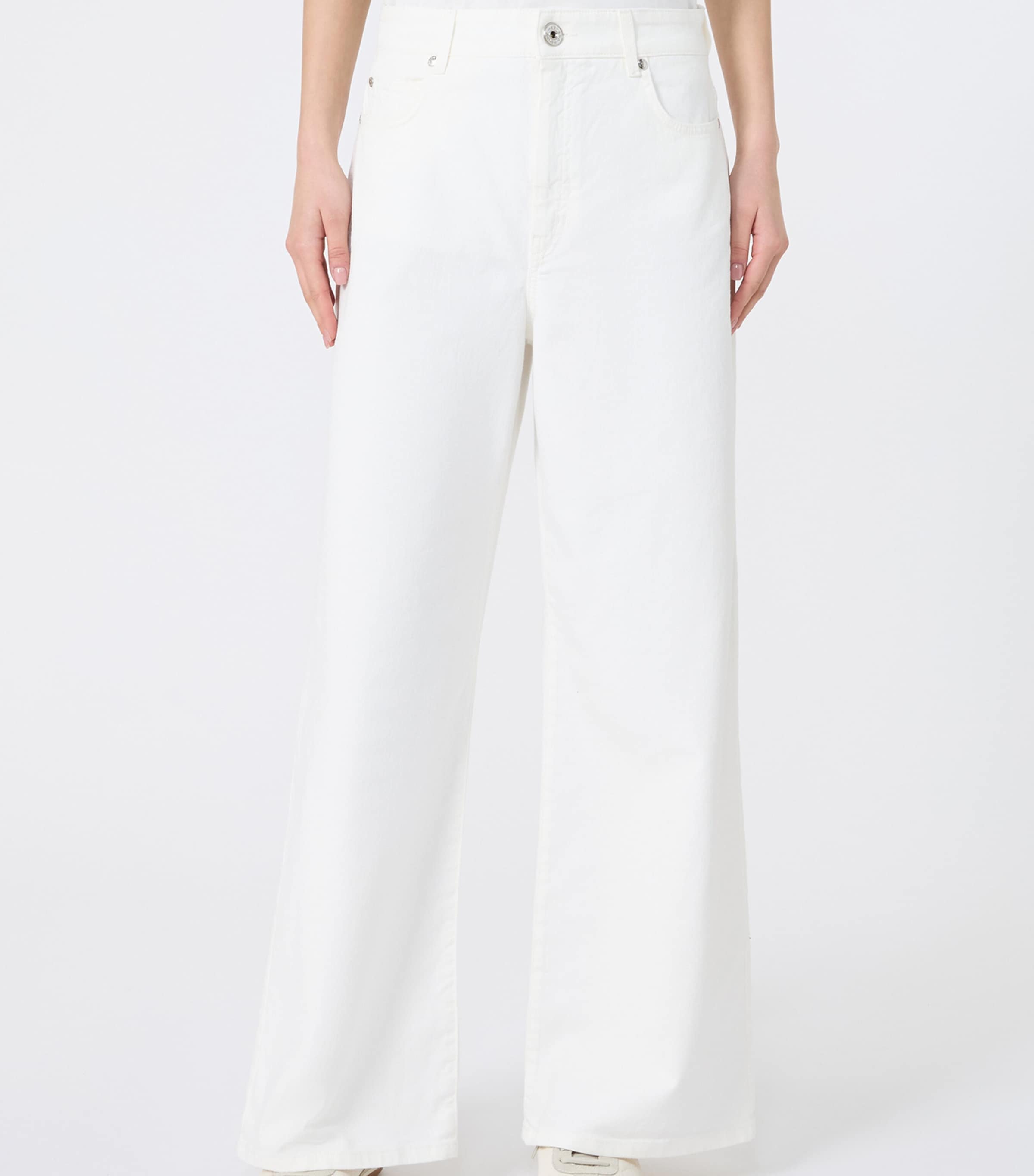 Weekend Max Mara Womens Wide-Leg Jeans White Image 4