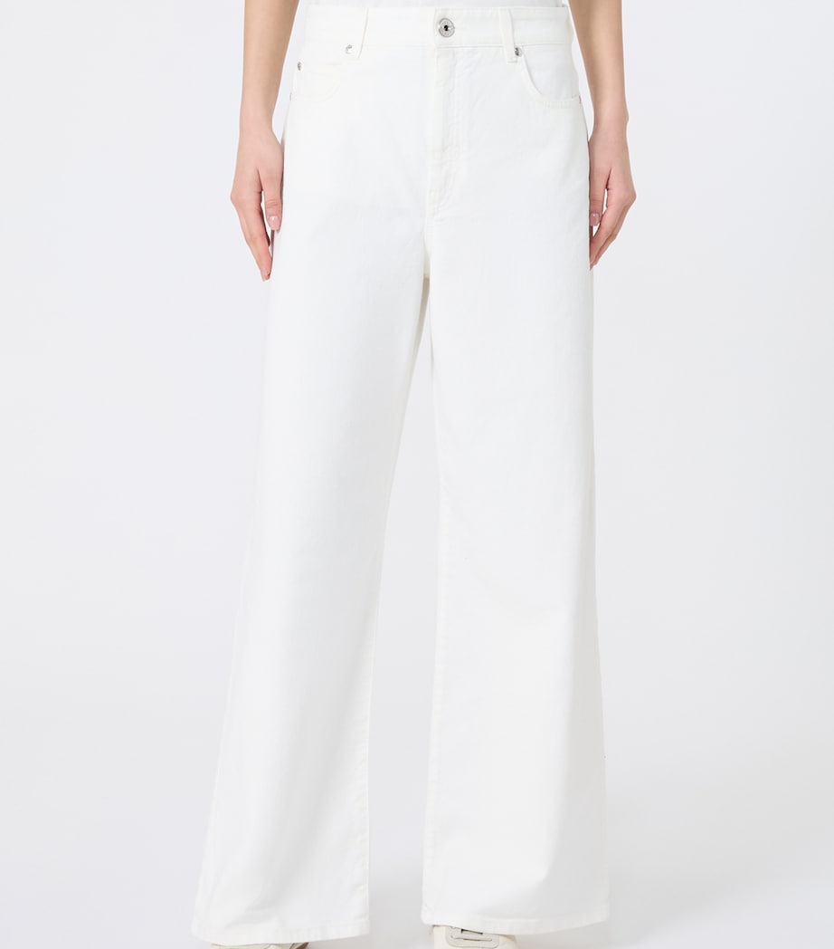 Weekend Max Mara Womens Wide-Leg Jeans White Image 4